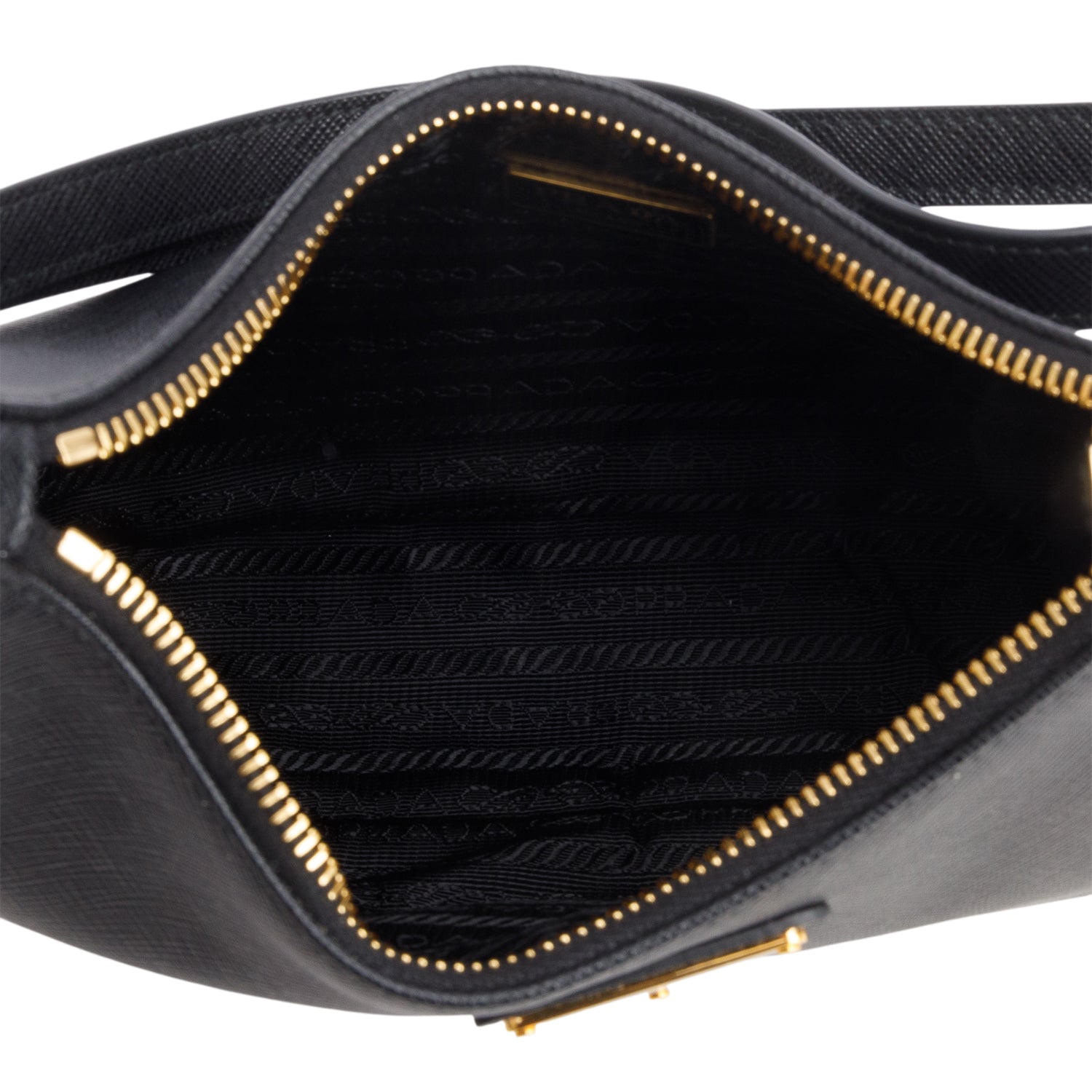 Prada Black Saffiano Lux Mini Re-Edition Shoulder Bag w/ Box