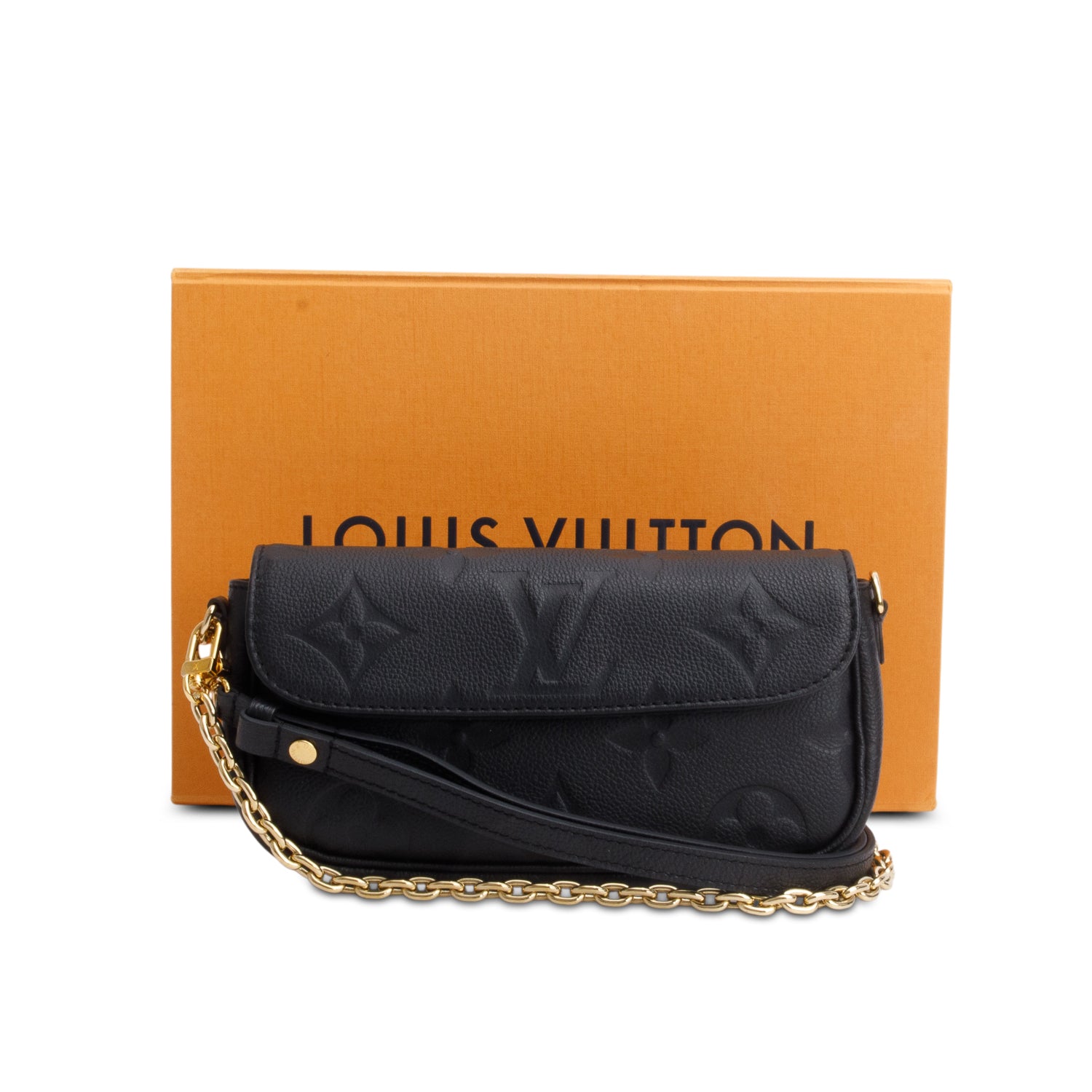 Louis Vuitton Black Empreinte Monogram Giant Ivy Wallet on Chain w/ Box & Straps