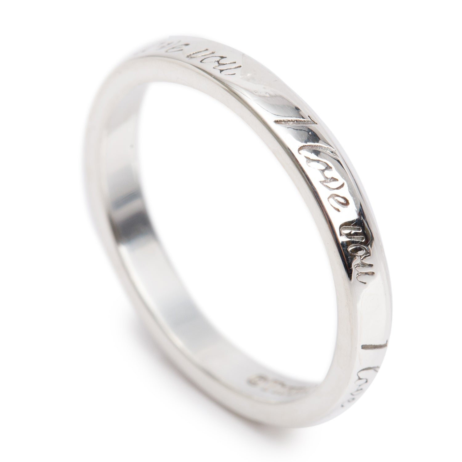 Tiffany & Co. Sterling Silver Notes "I Love You" Ring, Size 7