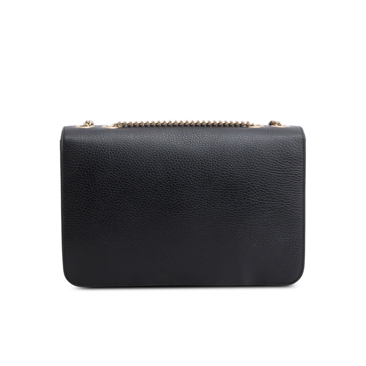 Gucci Black Calfskin Leather Medium Dollar Interlocking GG Shoulder Bag