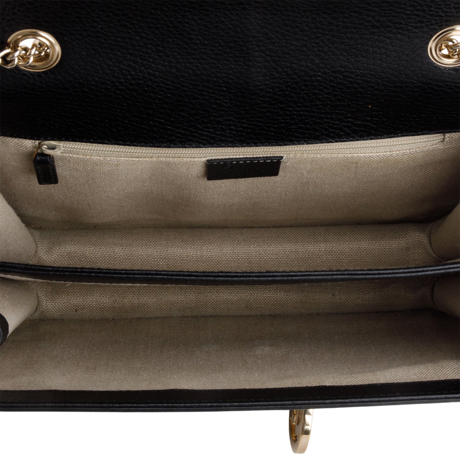 Gucci Black Calfskin Leather Medium Dollar Interlocking GG Shoulder Bag