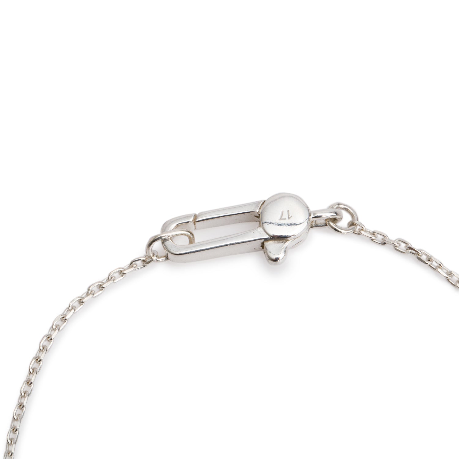 Gucci Sterling Silver Trademark Heart Bracelet, Size 17