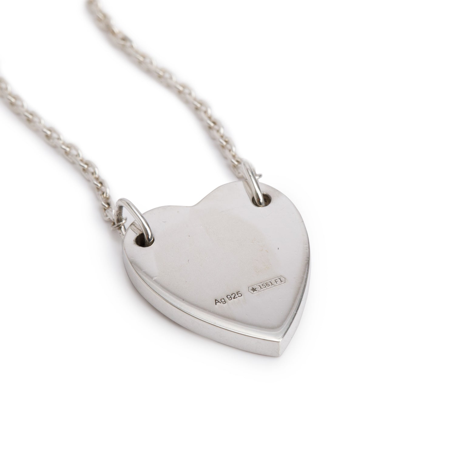 Gucci Sterling Silver Trademark Heart Bracelet, Size 17