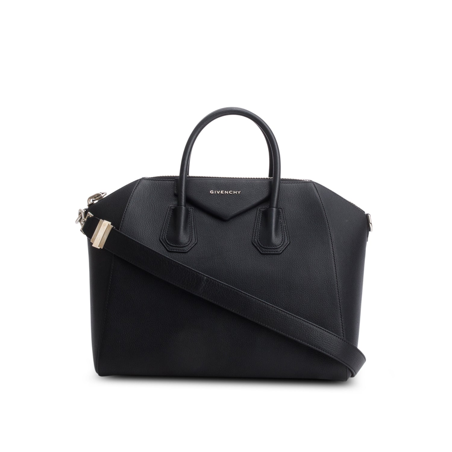 Givenchy Black Calfskin Leather Medium Antigona w/ Strap