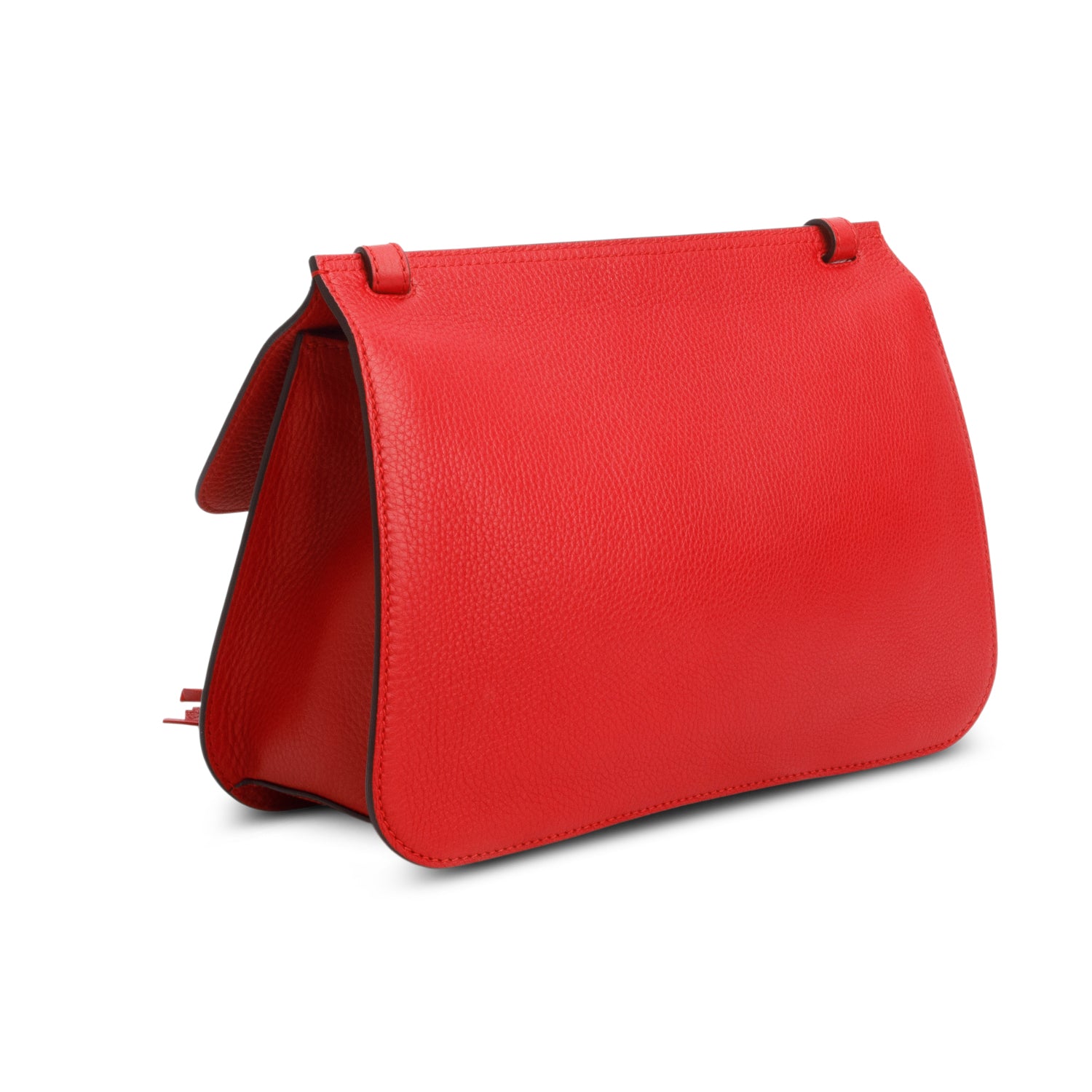 Gucci Red Cellarius Calfskin Medium Bamboo Daily Flap Shoulder Bag