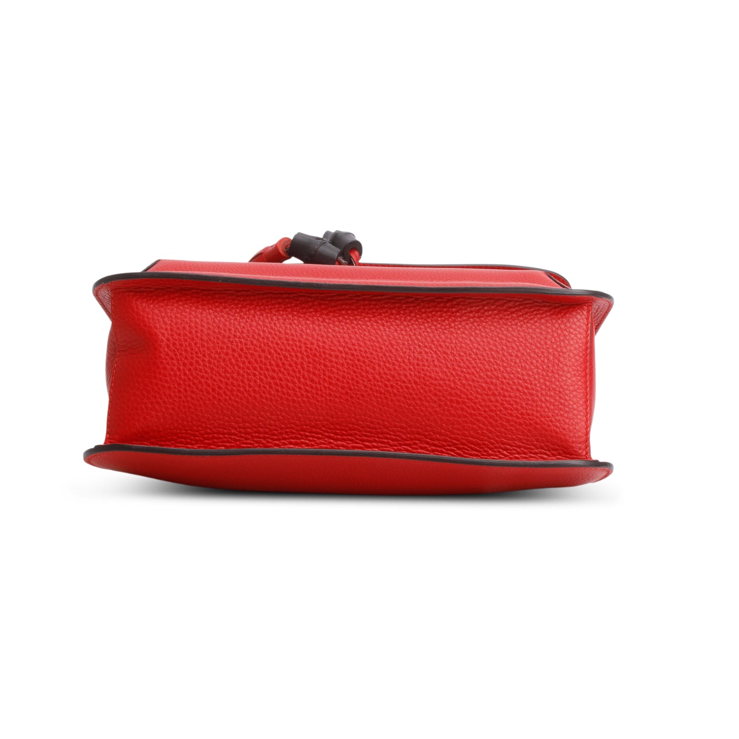 Gucci Red Cellarius Calfskin Medium Bamboo Daily Flap Shoulder Bag