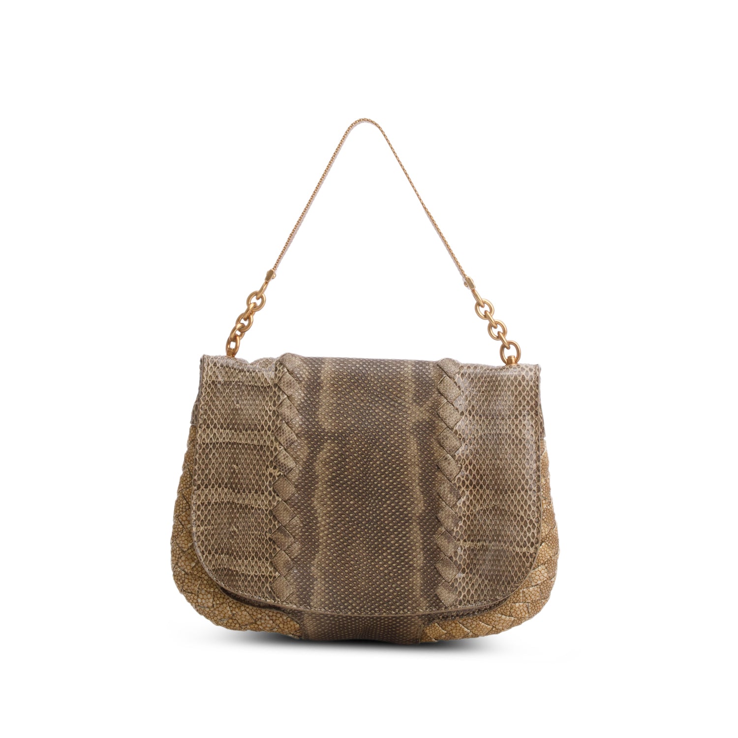 Bottega Veneta Green Snakeskin Intrecciato Mini Bag