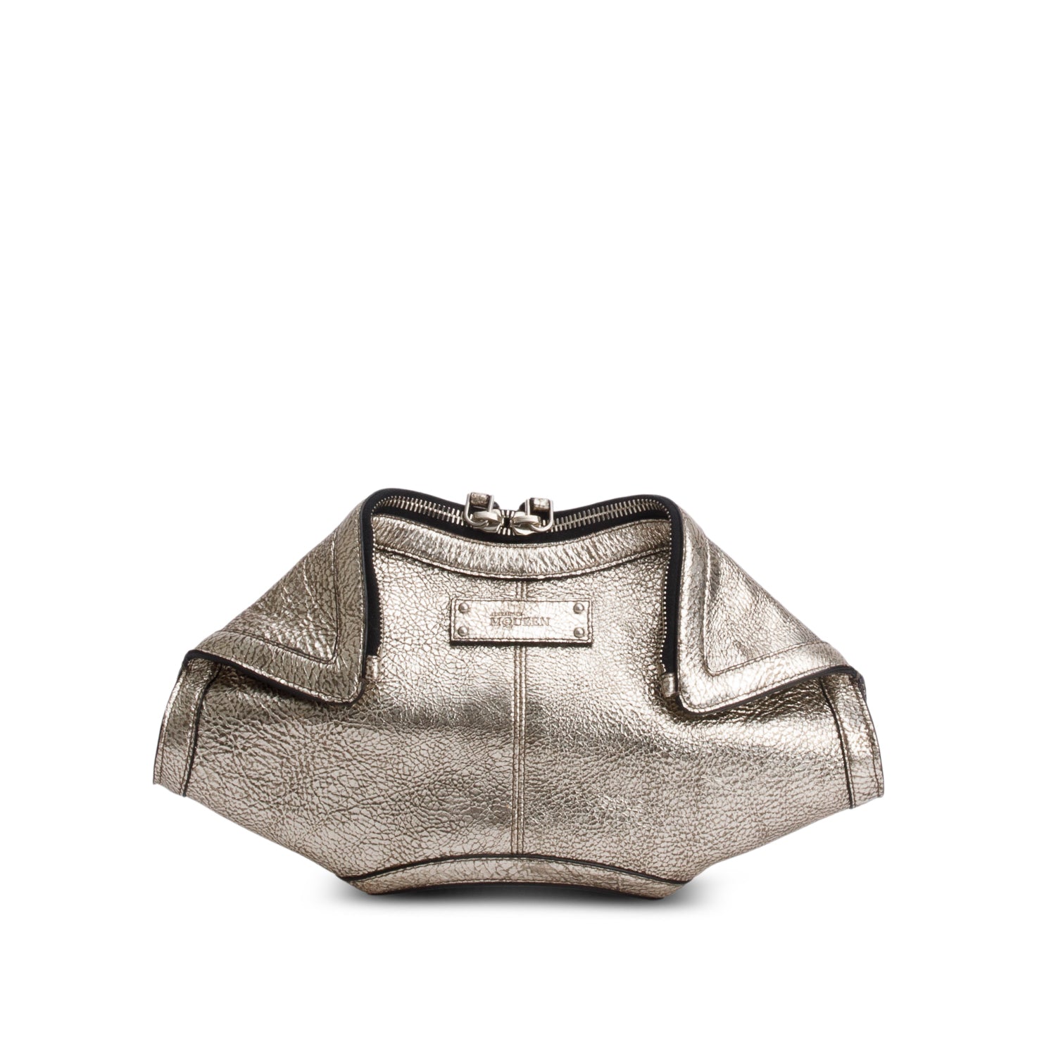 Alexander McQueen Metallic Gold Calfskin De Manta Clutch