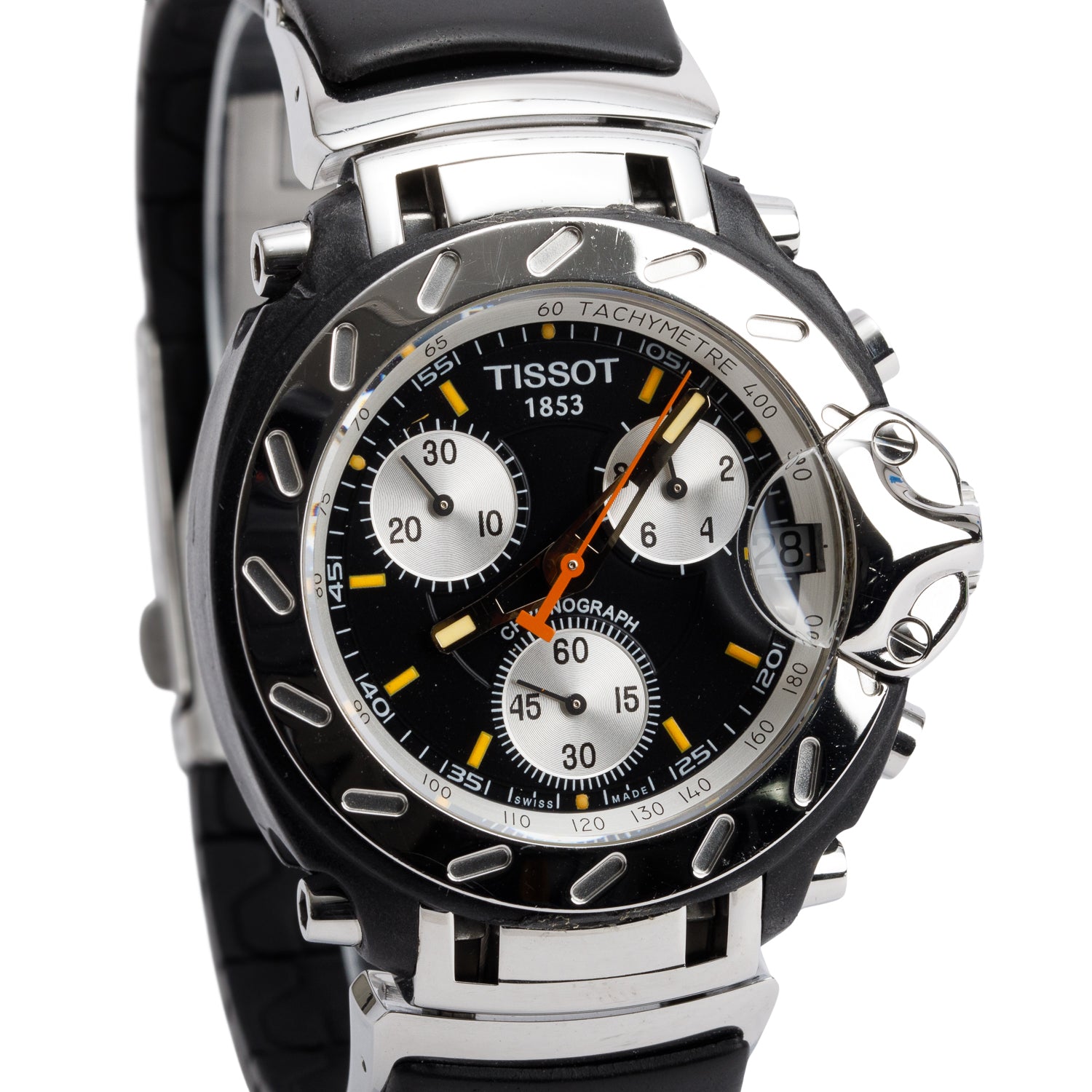 Tissot Stainless Steel T-Race 43 MM Chronograph Quartz Watch Black Dial