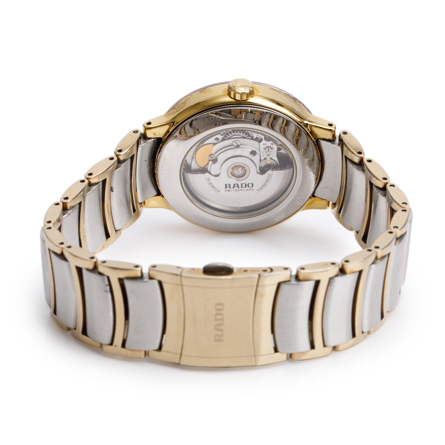 Rado Gold Plated & Stainless Steel Centrix 38 MM Automatic Watch, Silver Dial