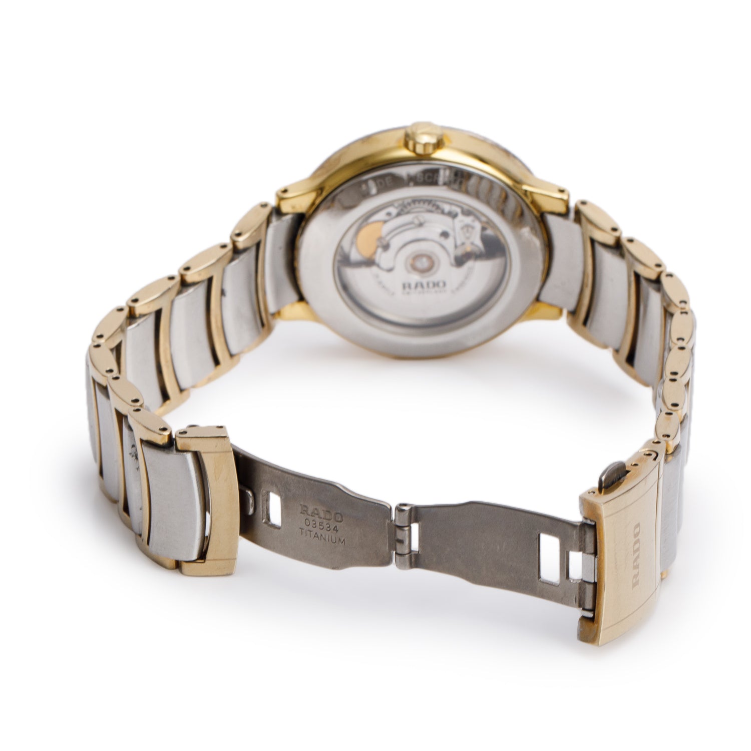 Rado Gold Plated & Stainless Steel Centrix 38 MM Automatic Watch, Silver Dial