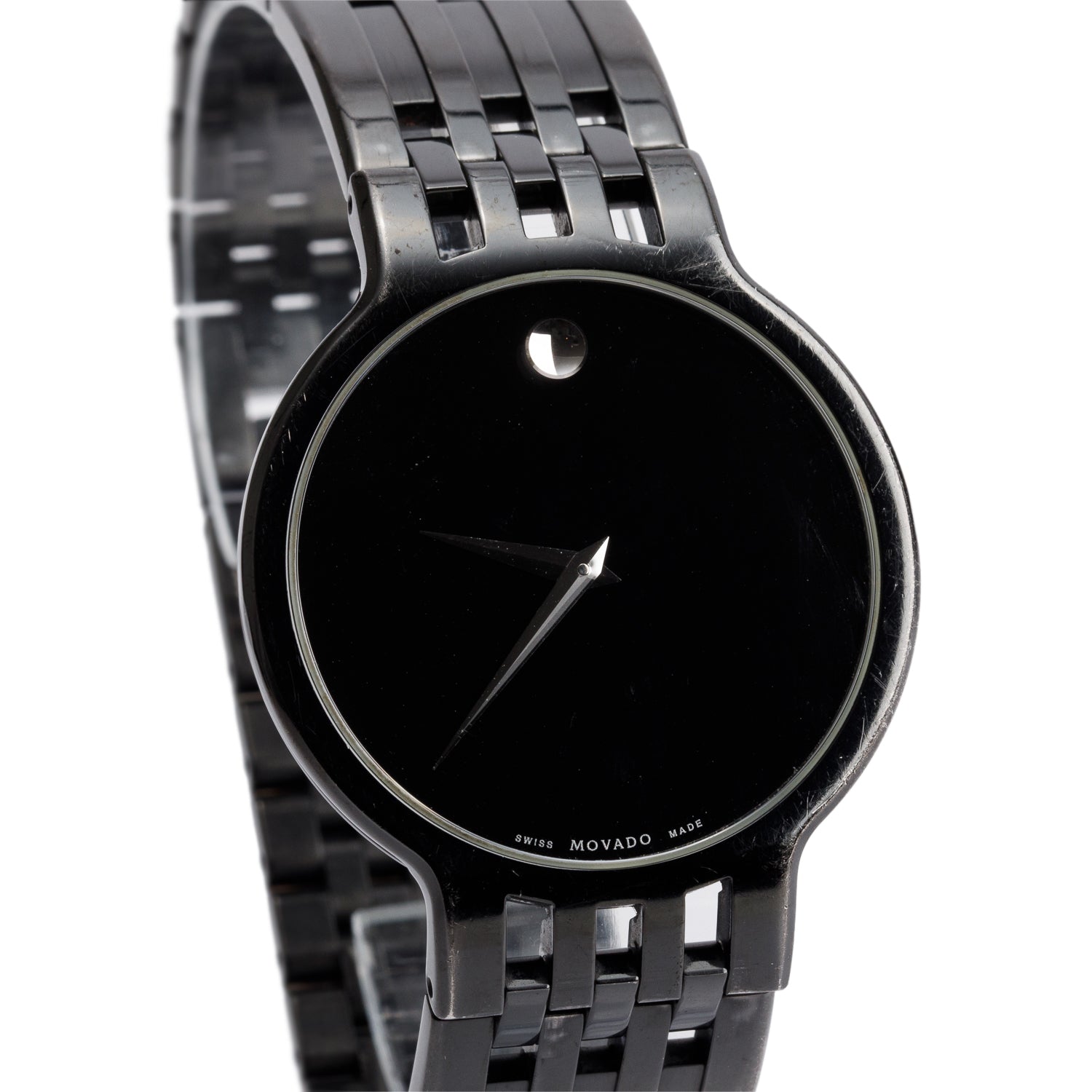 Movado Black PVD Stainless Steel Esperanza 38 MM Quartz Watch Black Dial