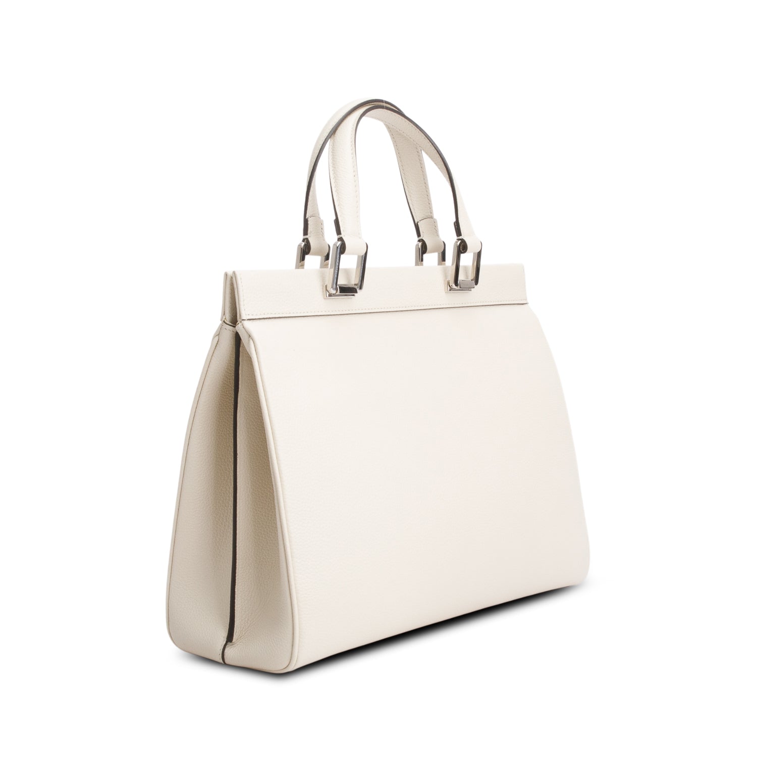 Gucci Cream Grainy Calfskin Medium Zumi Top Handle w/ Strap