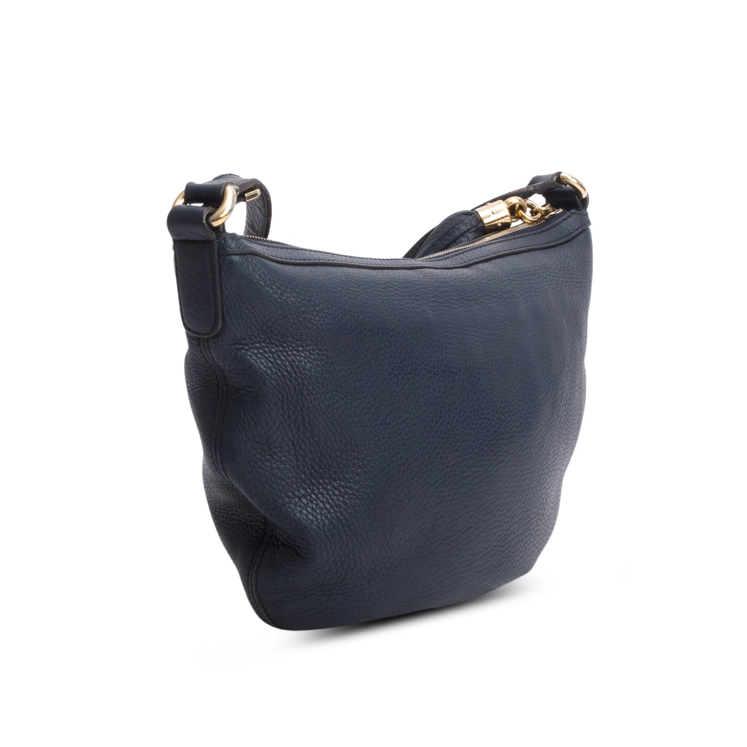 Gucci Navy Pebbled Calfskin Small Soho Hobo Bag