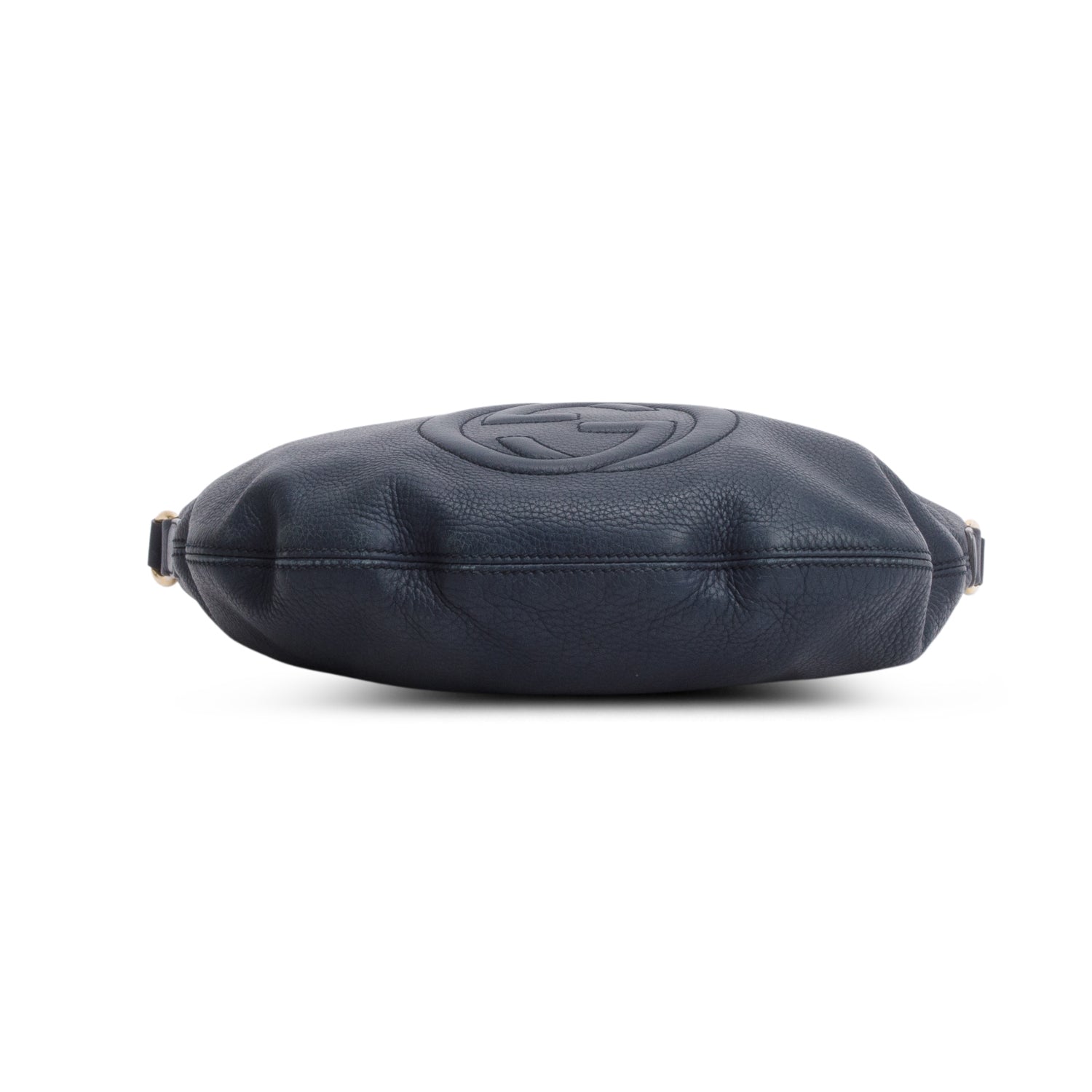 Gucci Navy Pebbled Calfskin Small Soho Hobo Bag