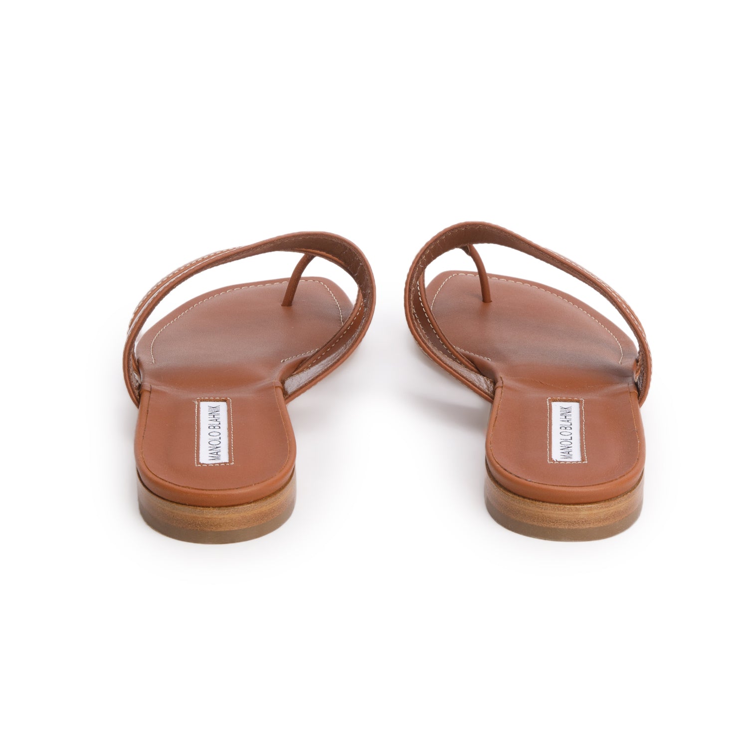 Manolo Blahnik Brown Calf Leather Susacru Crossover Sandals, Women's Size 38 w/ Box