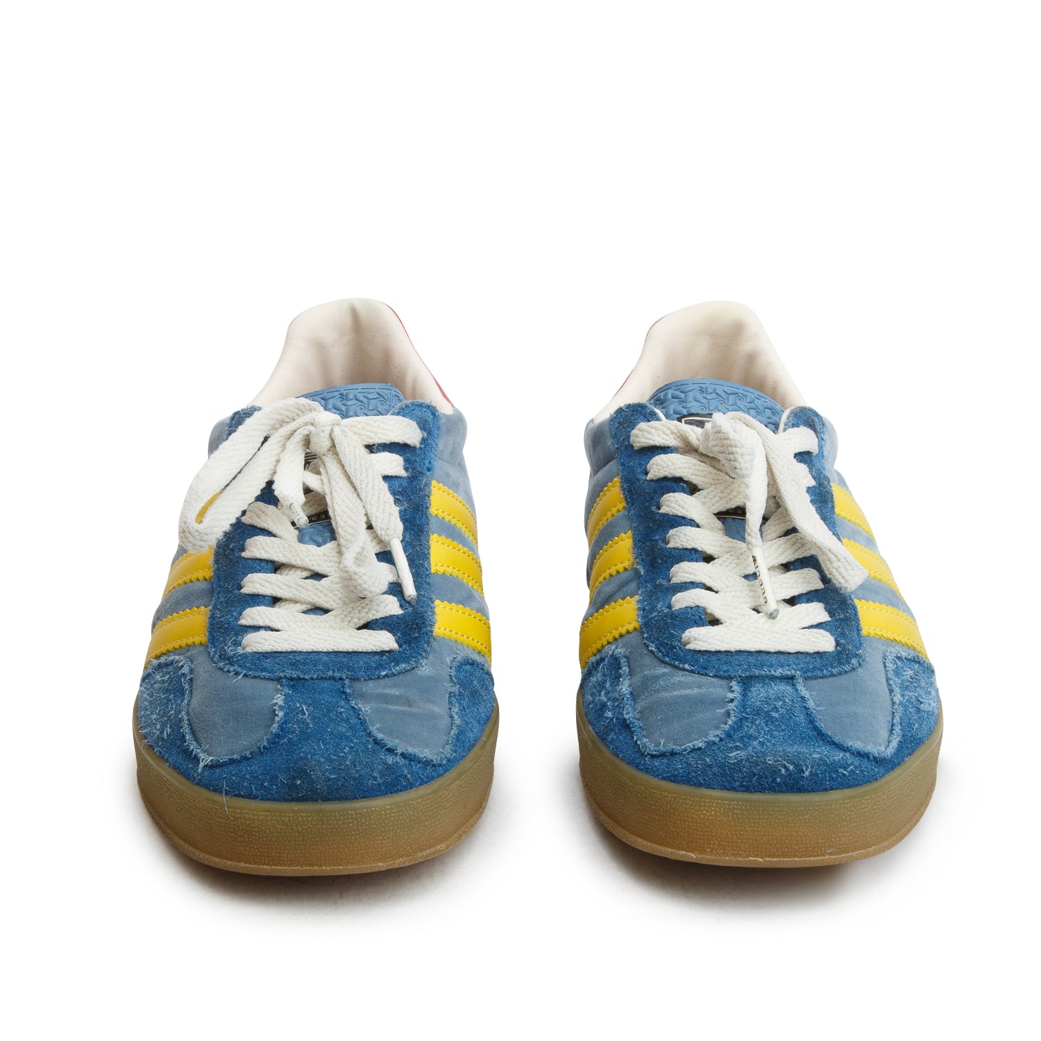 Gucci x Adidas Blue Softy Velvet Suede Madeira Demetra Gazelle Sneakers, Women's Size 6.5 w/ Box