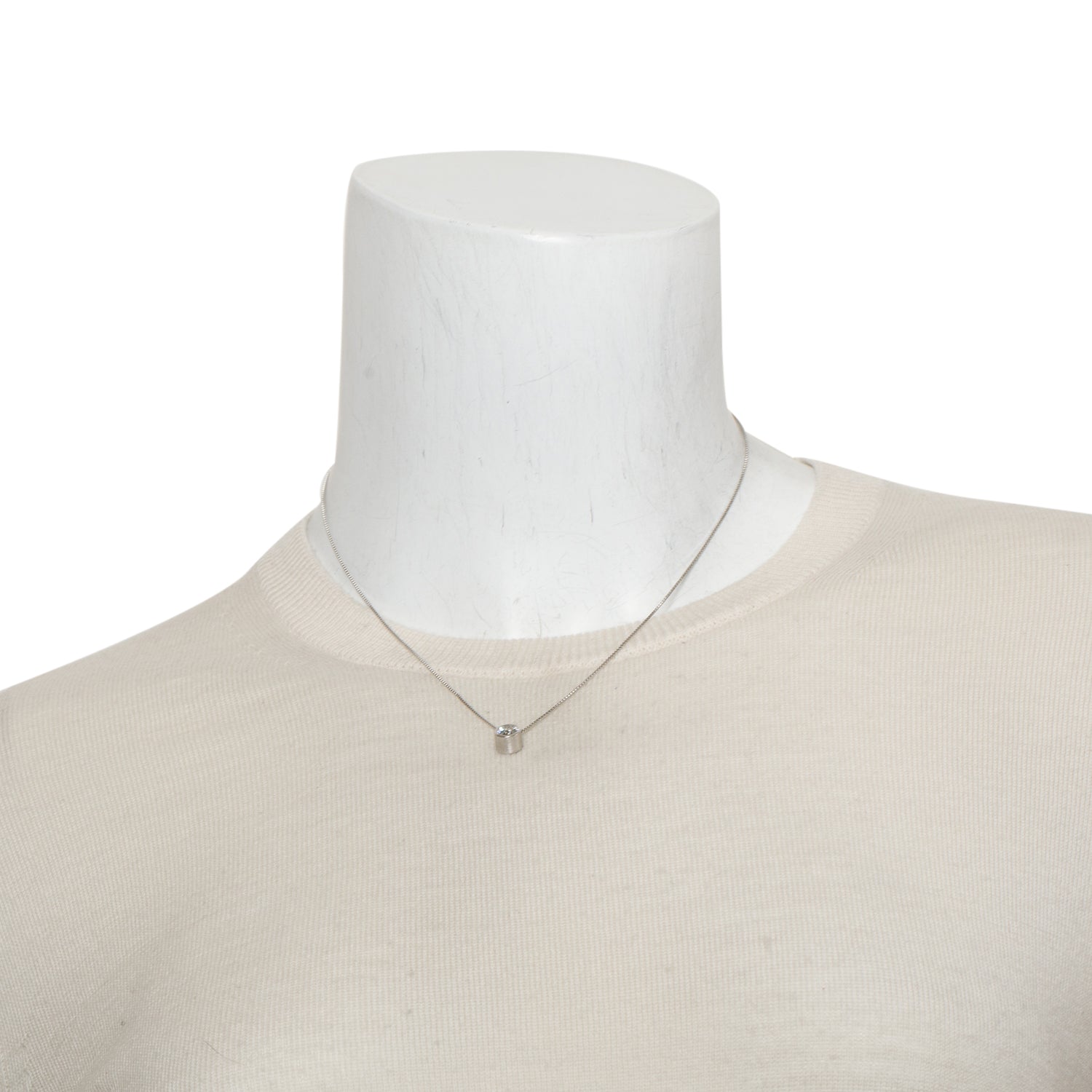 Platinum 0.72 ct. Bezel Set Diamond Solitaire Pendant Necklace