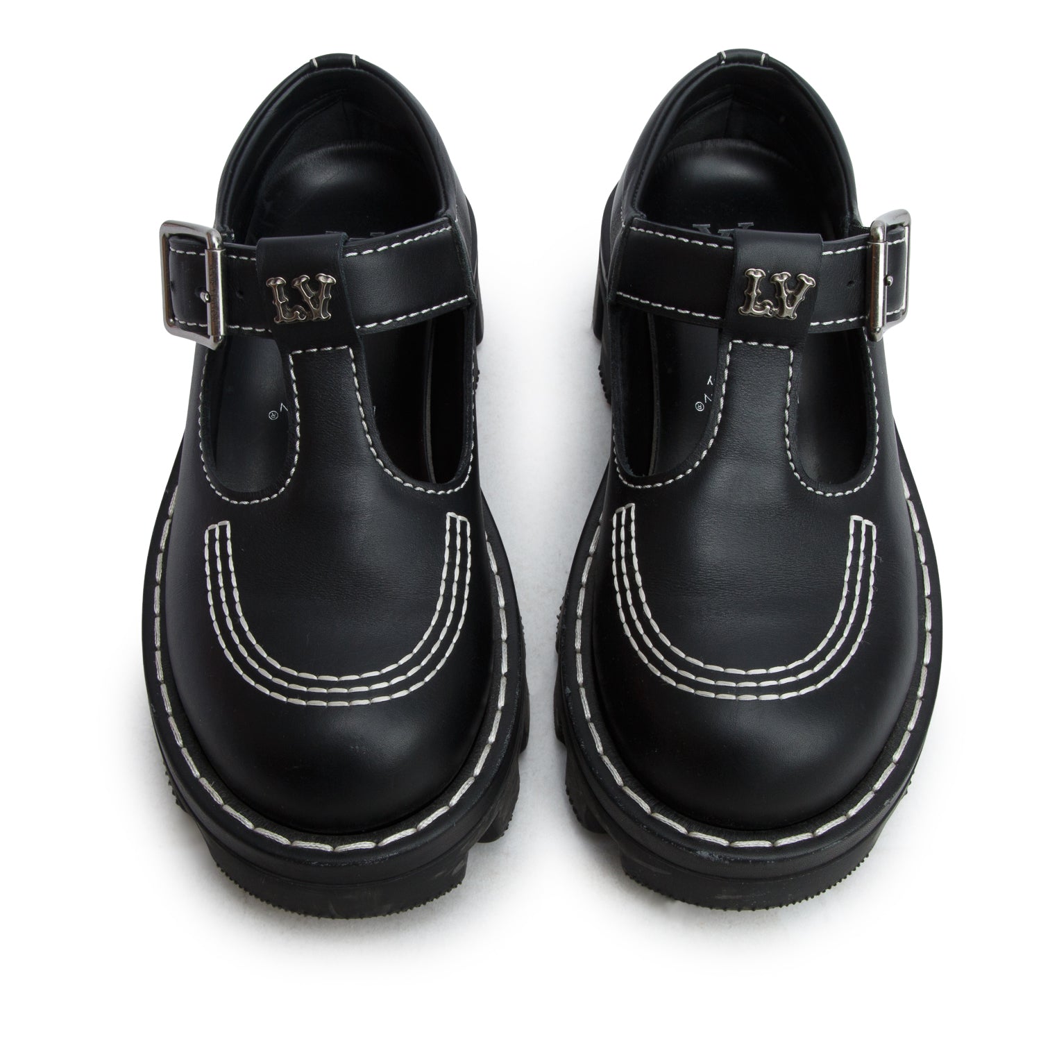Louis Vuitton 2023 Black Calfskin LV Checker Mary Jane Shoes, Kid's Size 3 w/ Box