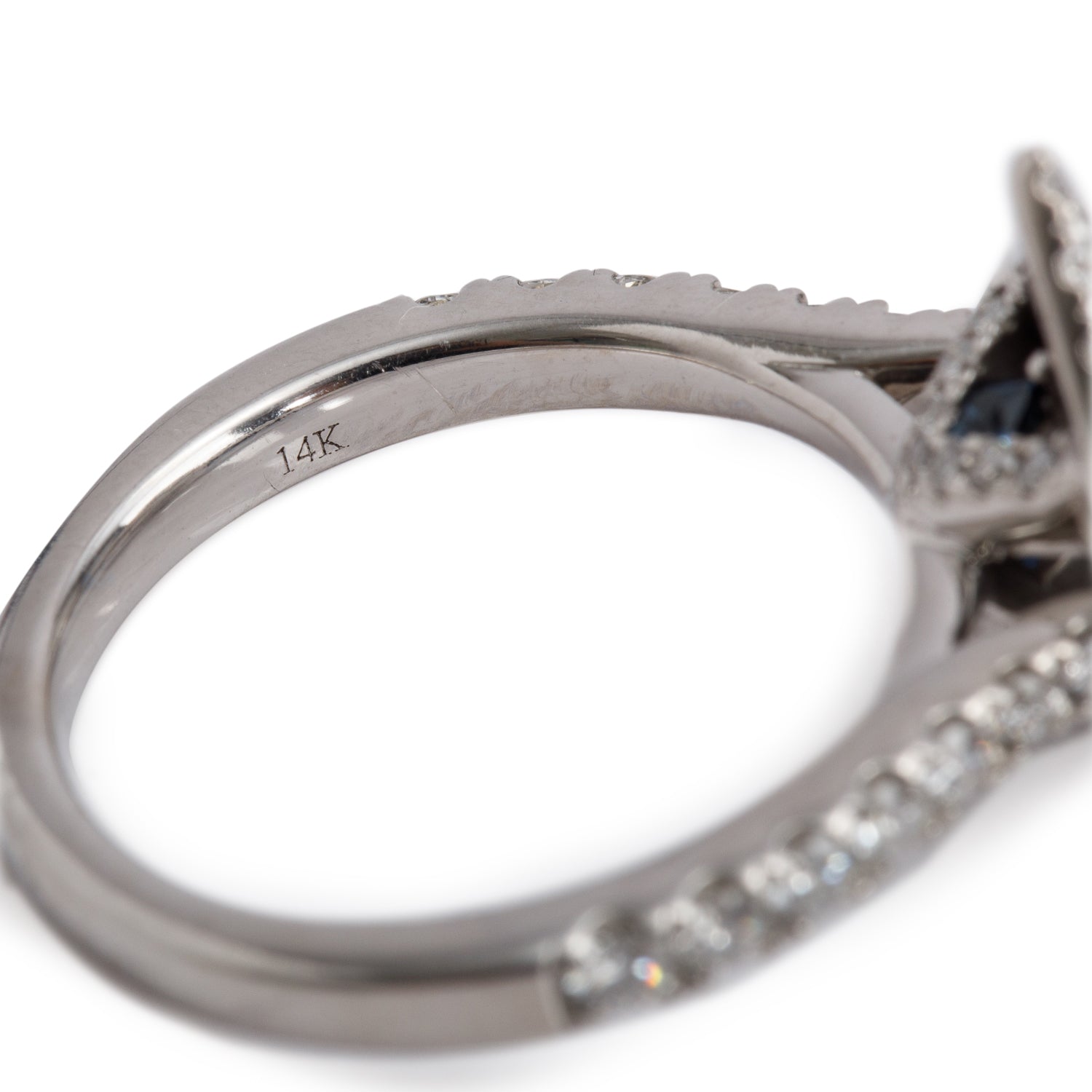 Vera Wang 14k White Gold Love 1.00 ct. Pear Shaped Diamond Engagement Ring, Size 6.25 w/ Box & Authenticity Card