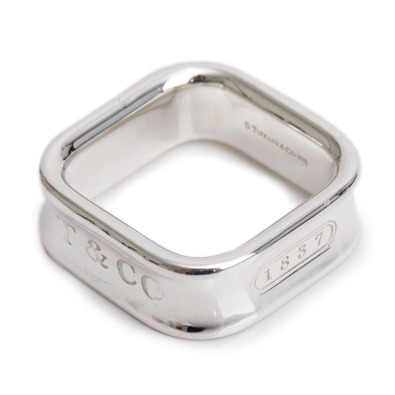 Tiffany & Co. Sterling Silver 1837 Square Ring, Size 7.0