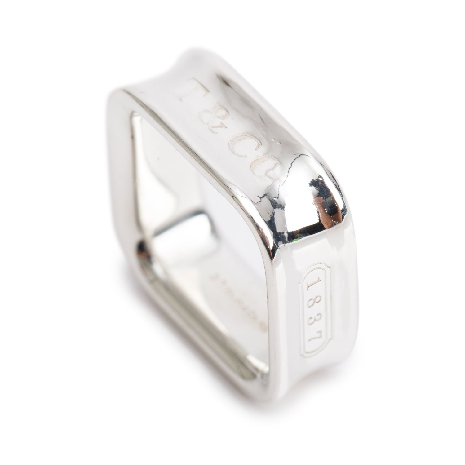 Tiffany & Co. Sterling Silver 1837 Square Ring, Size 7.0