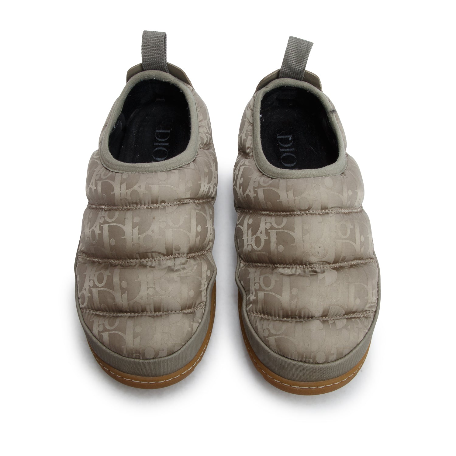 Christian Dior Beige Oblique Nylon Snow Slipper, Men's Size 38 w/ Box
