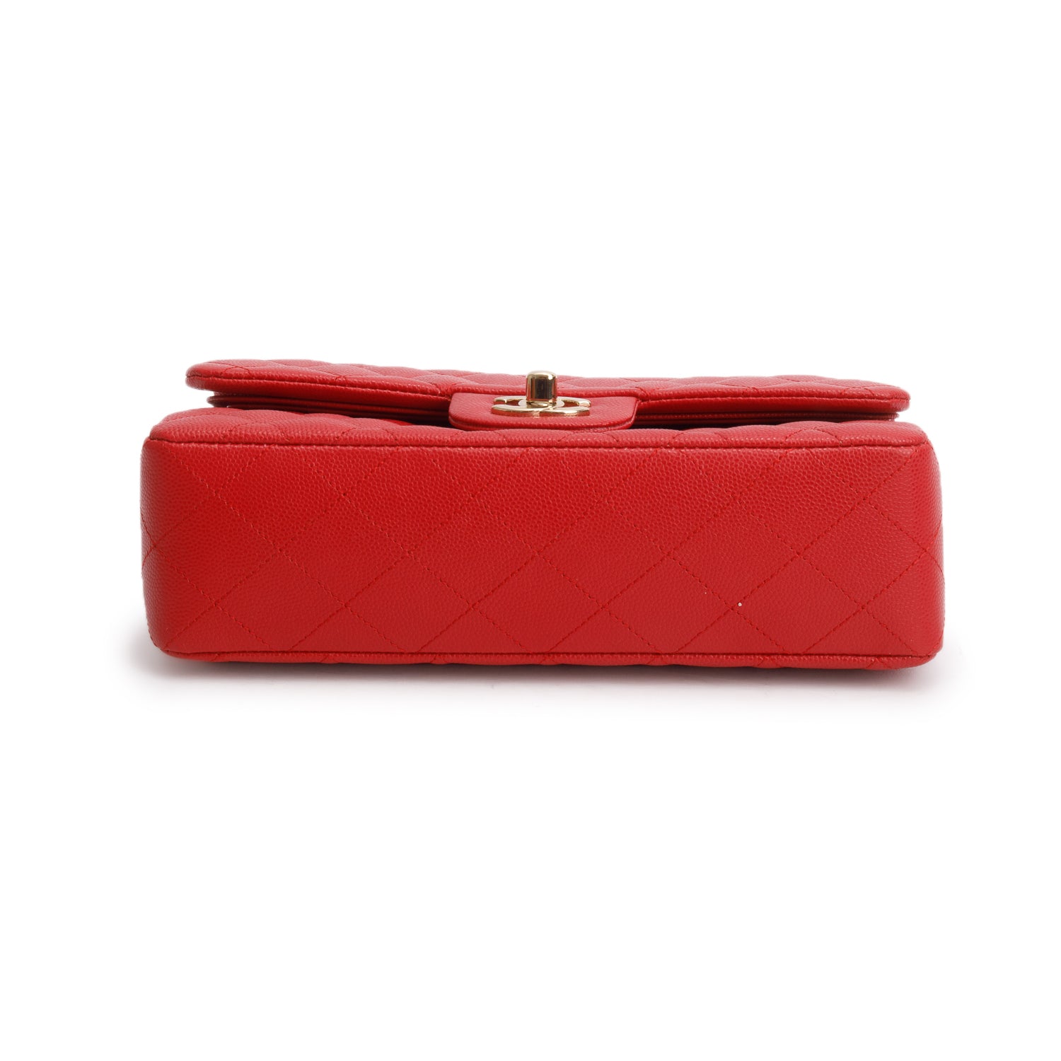 Chanel Red Caviar Quilted Leather Small Double Flap Bag w/ Box