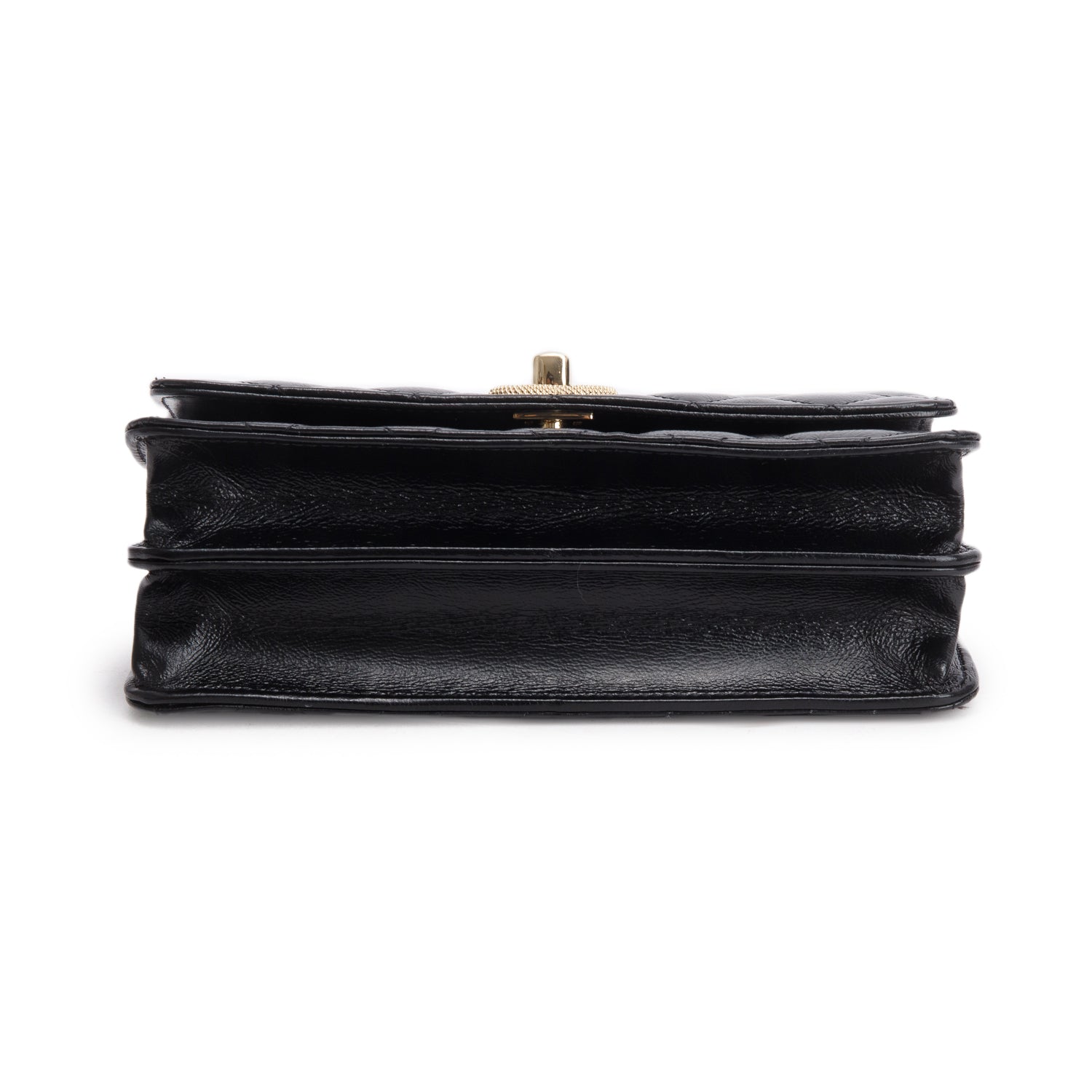 Chanel 2024 Black Quilted Crumpled Lambskin Pearl Top Handle Wallet on Chain w/ Box & Receipt