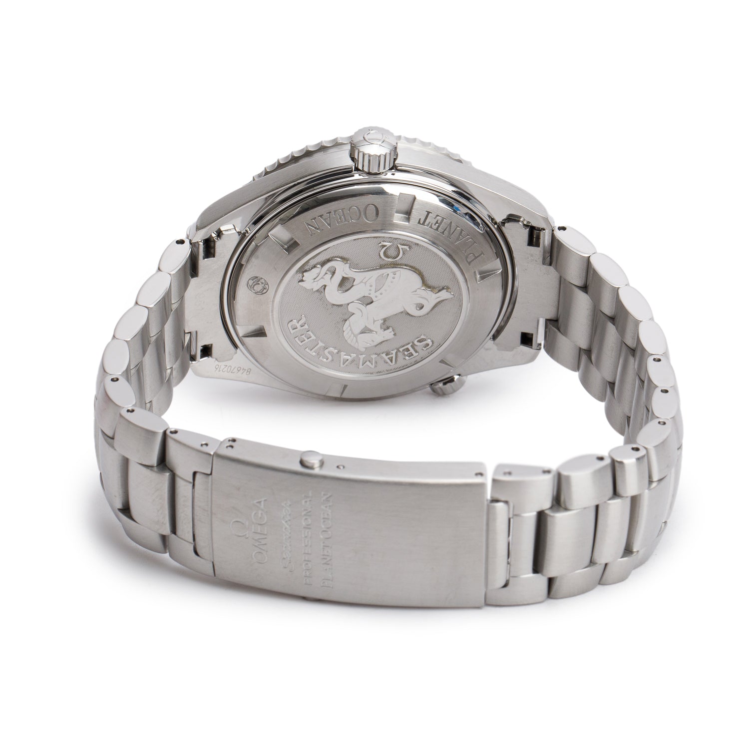Omega Stainless Steel Seamaster Planet Ocean Co-Axial Chronometer 45.5 MM Automatic Watch Black Dial w/ Box & Papers