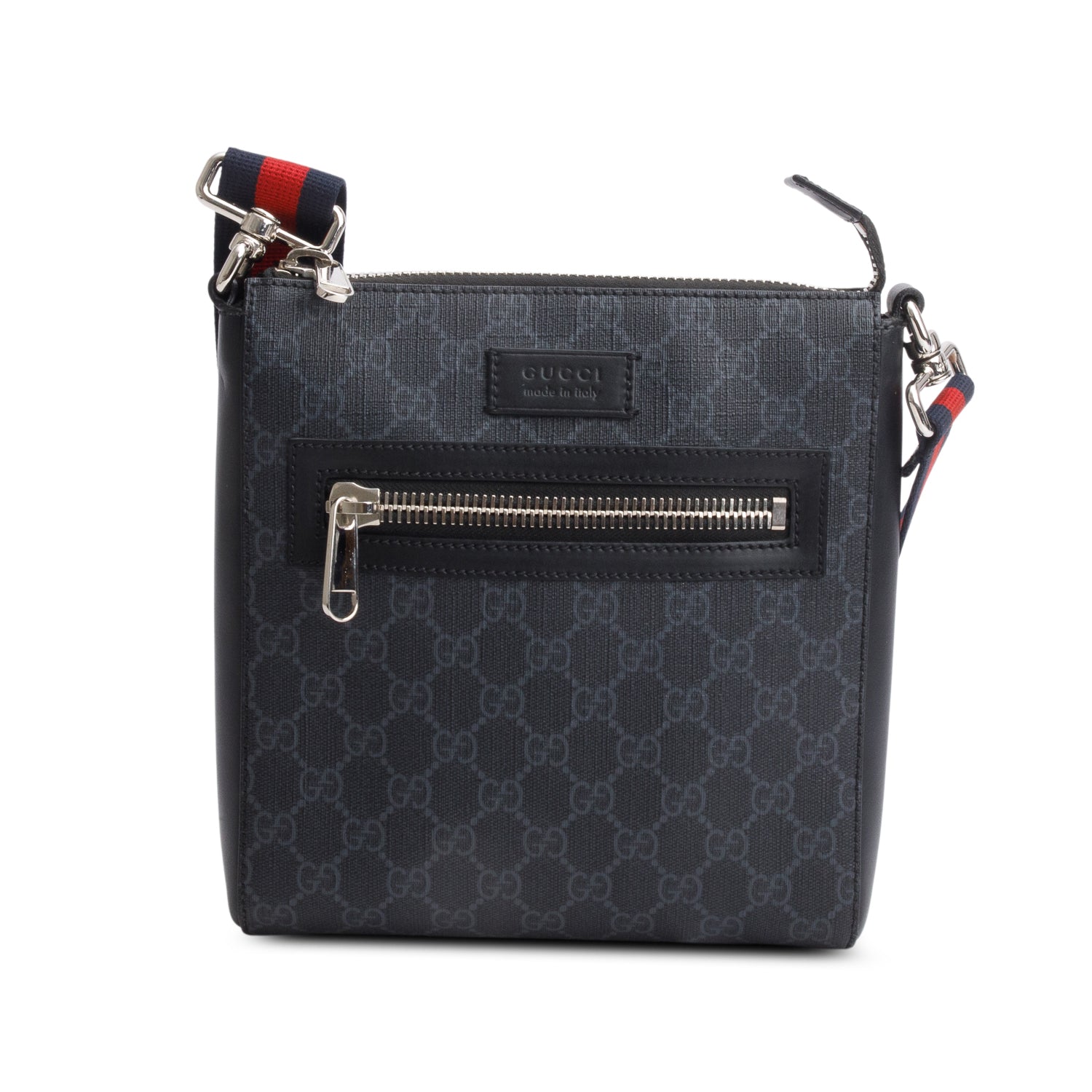 Gucci Black GG Supreme Small Messenger Bag w/ Box