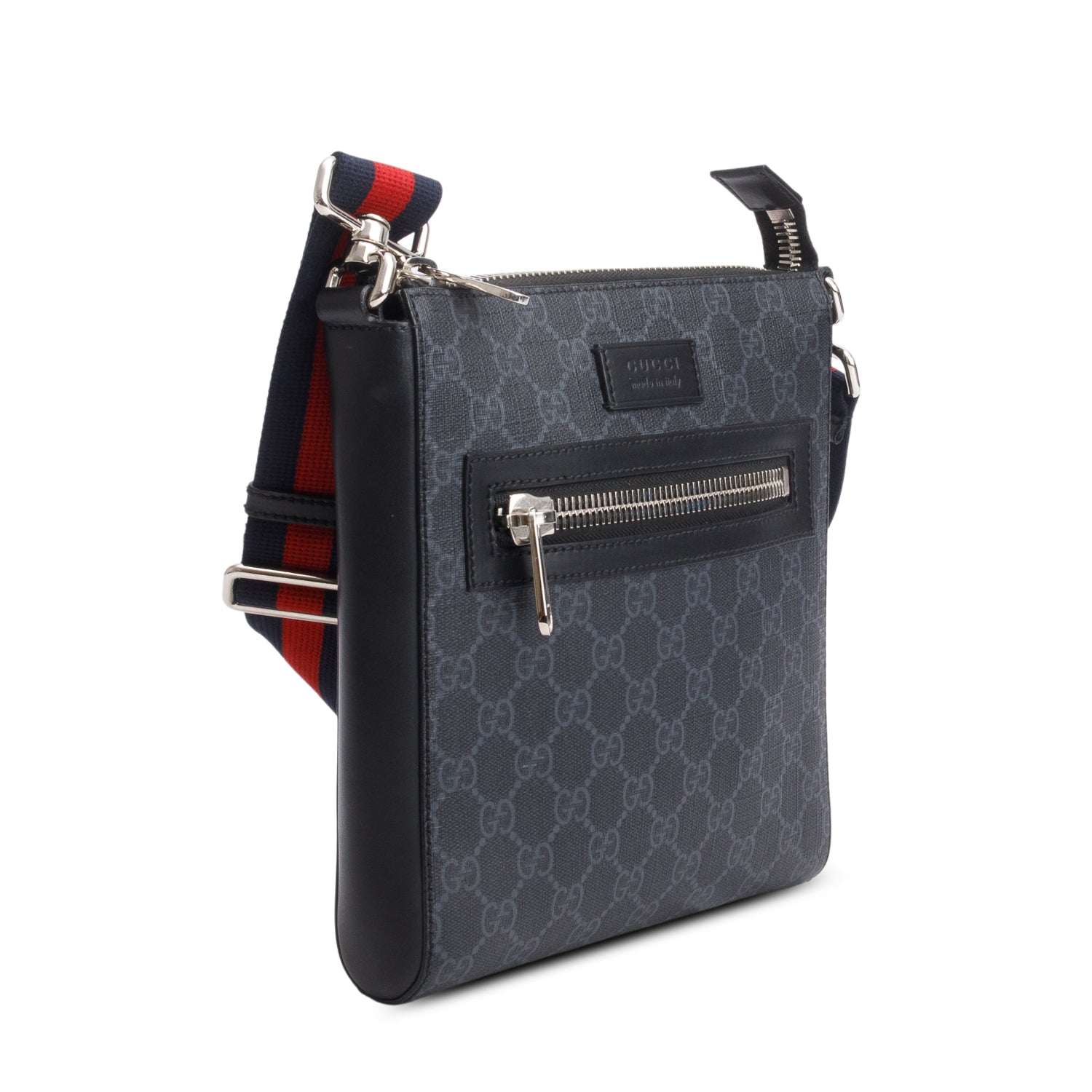 Gucci Black GG Supreme Small Messenger Bag w/ Box