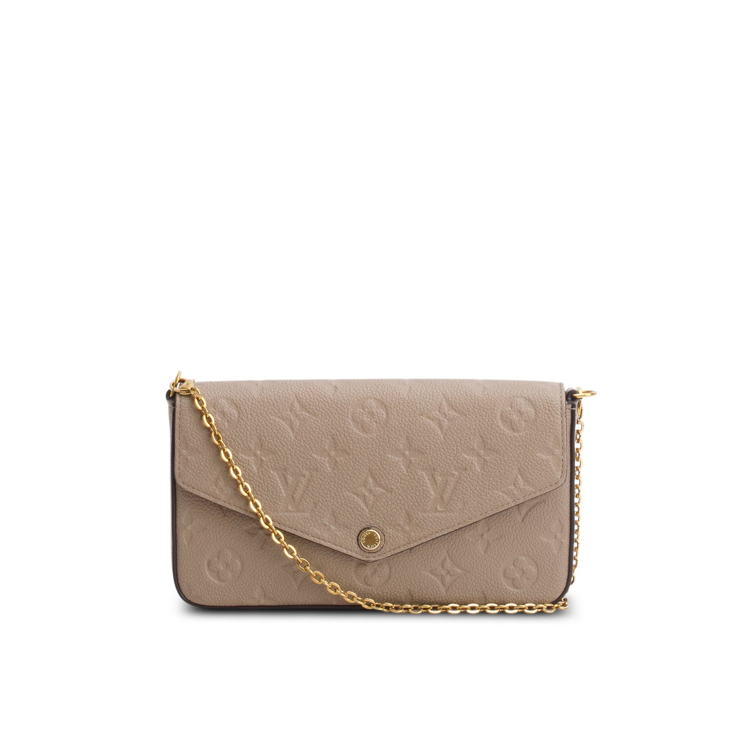 Louis Vuitton 2020 Tourterelle Monogram Empreinte Leather Felicie Pochette w/ Receipt