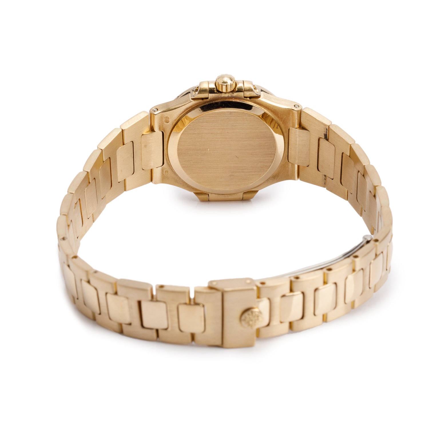 Patek Philippe 18k Yellow Gold Nautilus 27 MM Quartz Watch Black Dial 4700/001 w/ Papers