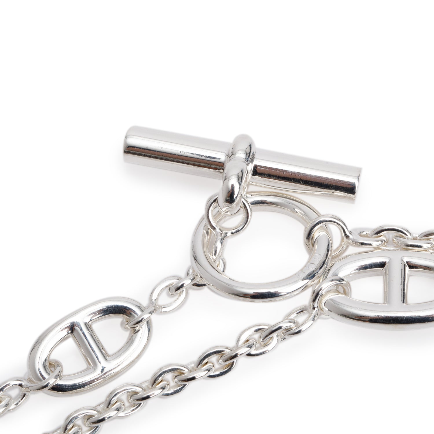 Hermes Sterling Silver Farandole Long Necklace, 120 cm w/ Box