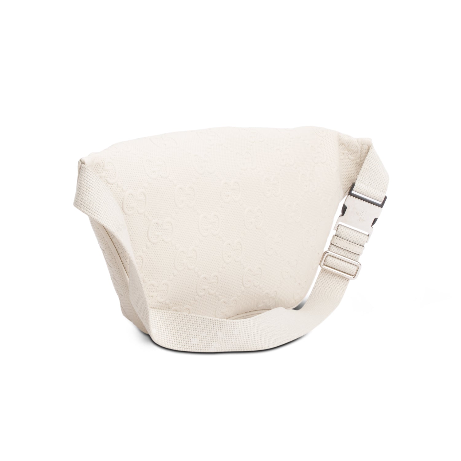 Gucci White Calfskin GG Tennis Embossed Belt Bag w/ Box