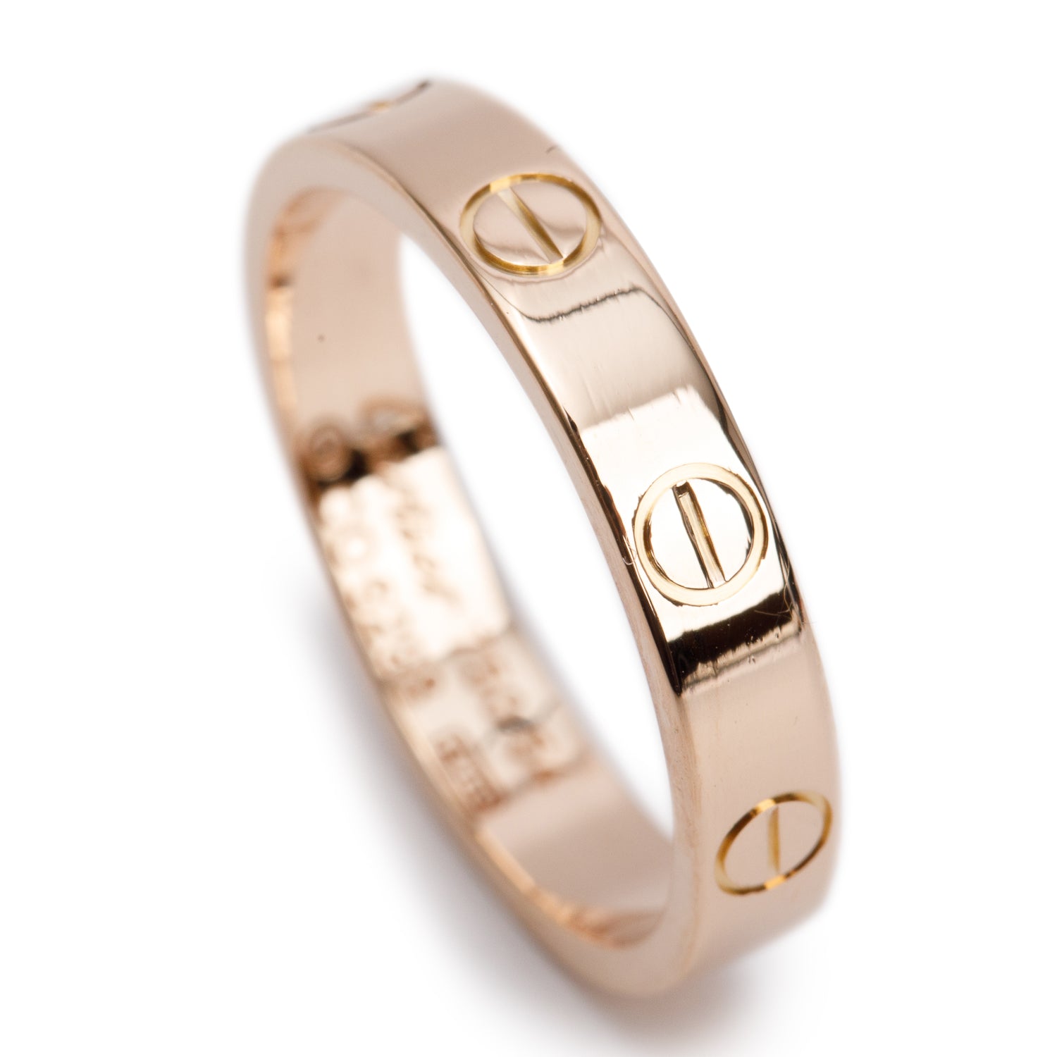Cartier 18k Rose Gold 3.6 mm Love Wedding Band Ring, Size 54 6.75