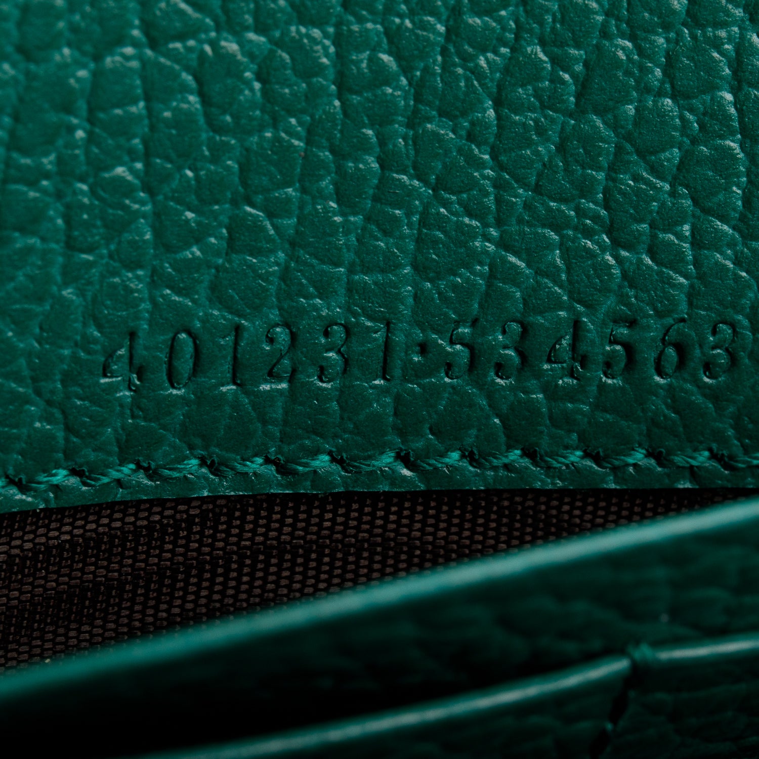 Gucci Green Calfskin Crystals Mini Dionysus Chain Wallet w/ Box
