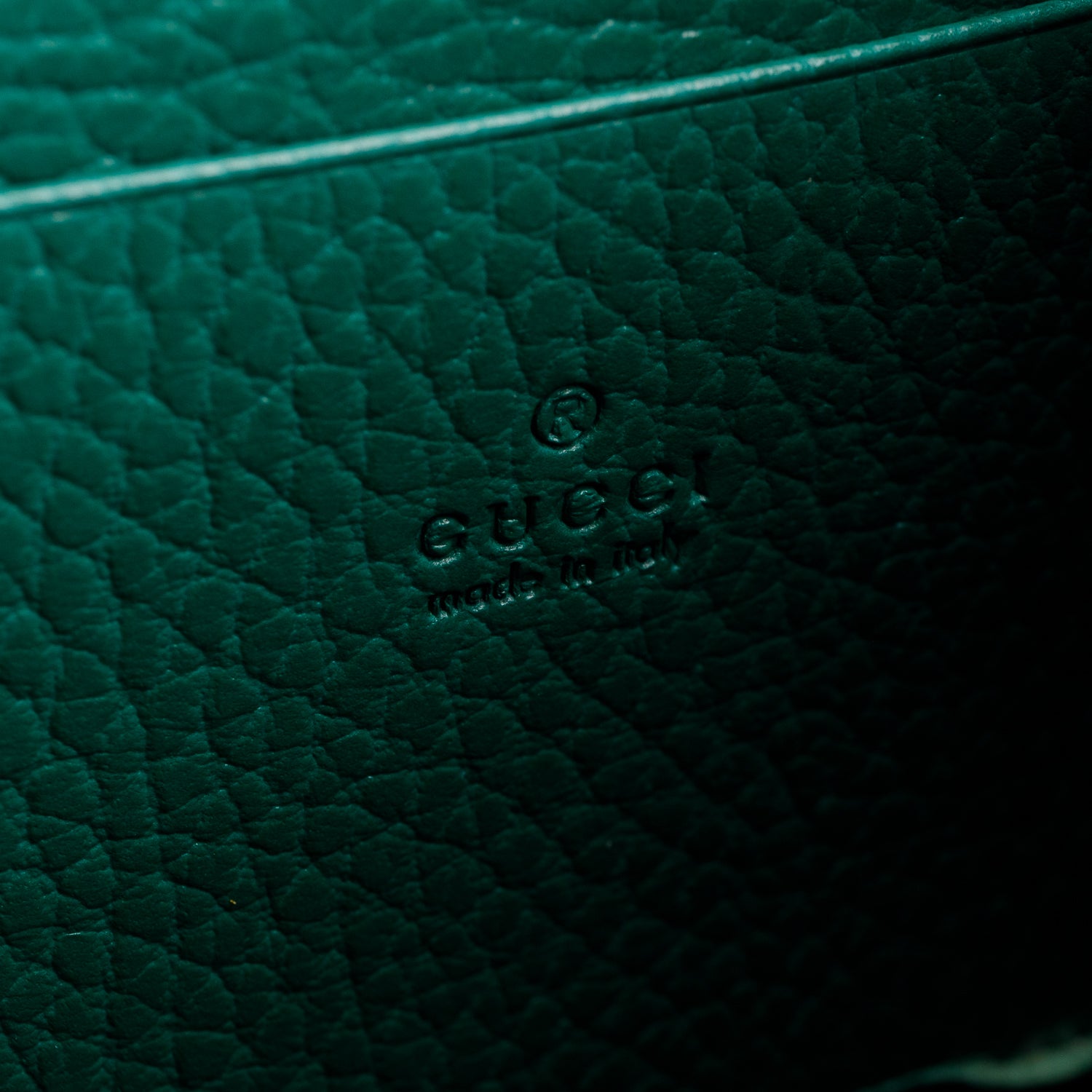 Gucci Green Calfskin Crystals Mini Dionysus Chain Wallet w/ Box