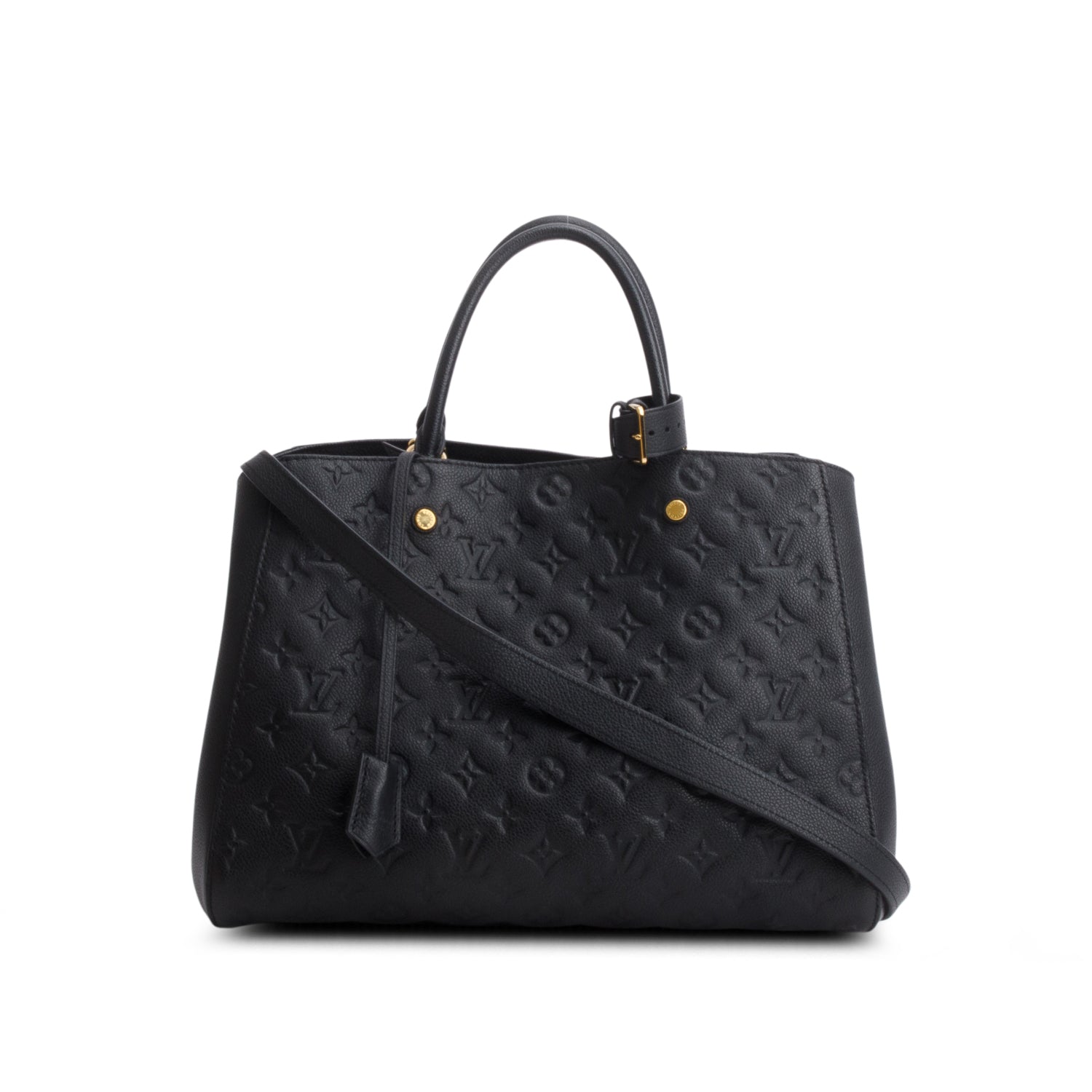 Louis Vuitton Black Monogram Empreinte Leather Montaigne GM w/ Strap