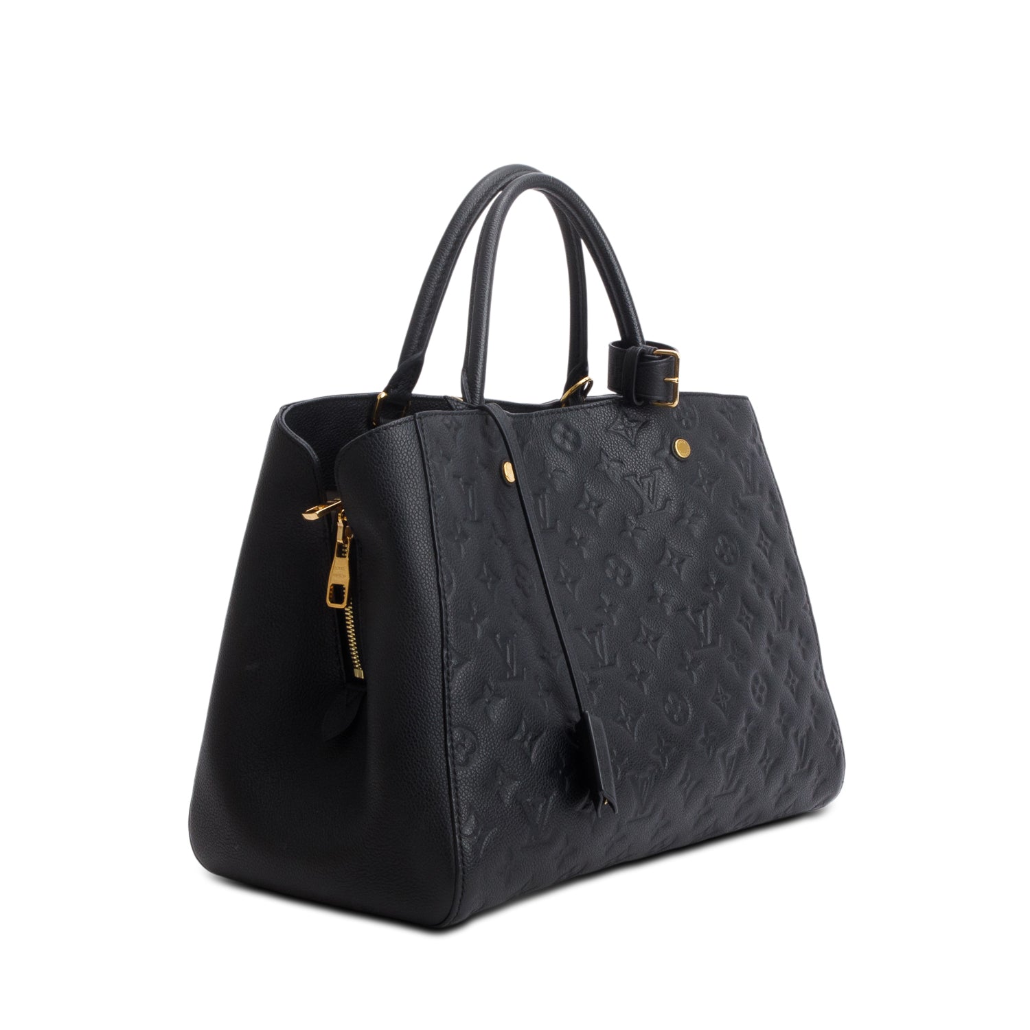 Louis Vuitton Black Monogram Empreinte Leather Montaigne GM w/ Strap