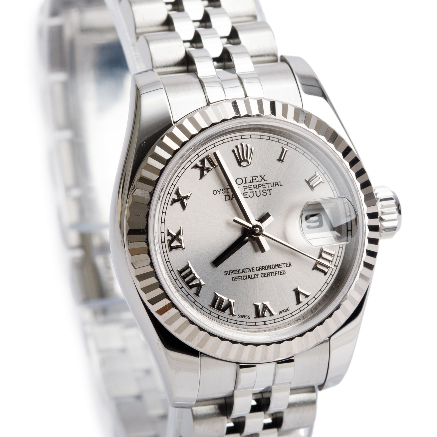 Rolex Stainless Steel Lady-Datejust 26 MM  Watch Silver Dial 179174 w/ Box & Papers