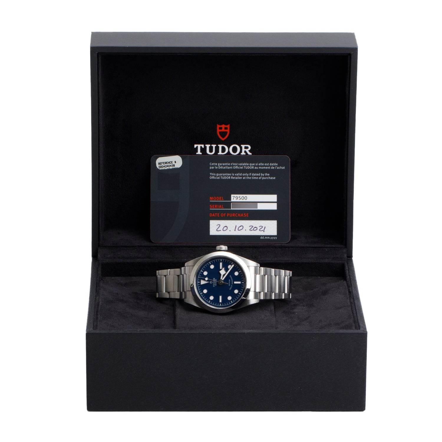 Tudor 2021 Stainless Steel Heritage Black Bay 36 MM Automatic Watch Blue Dial 79500 w/ Box & Papers