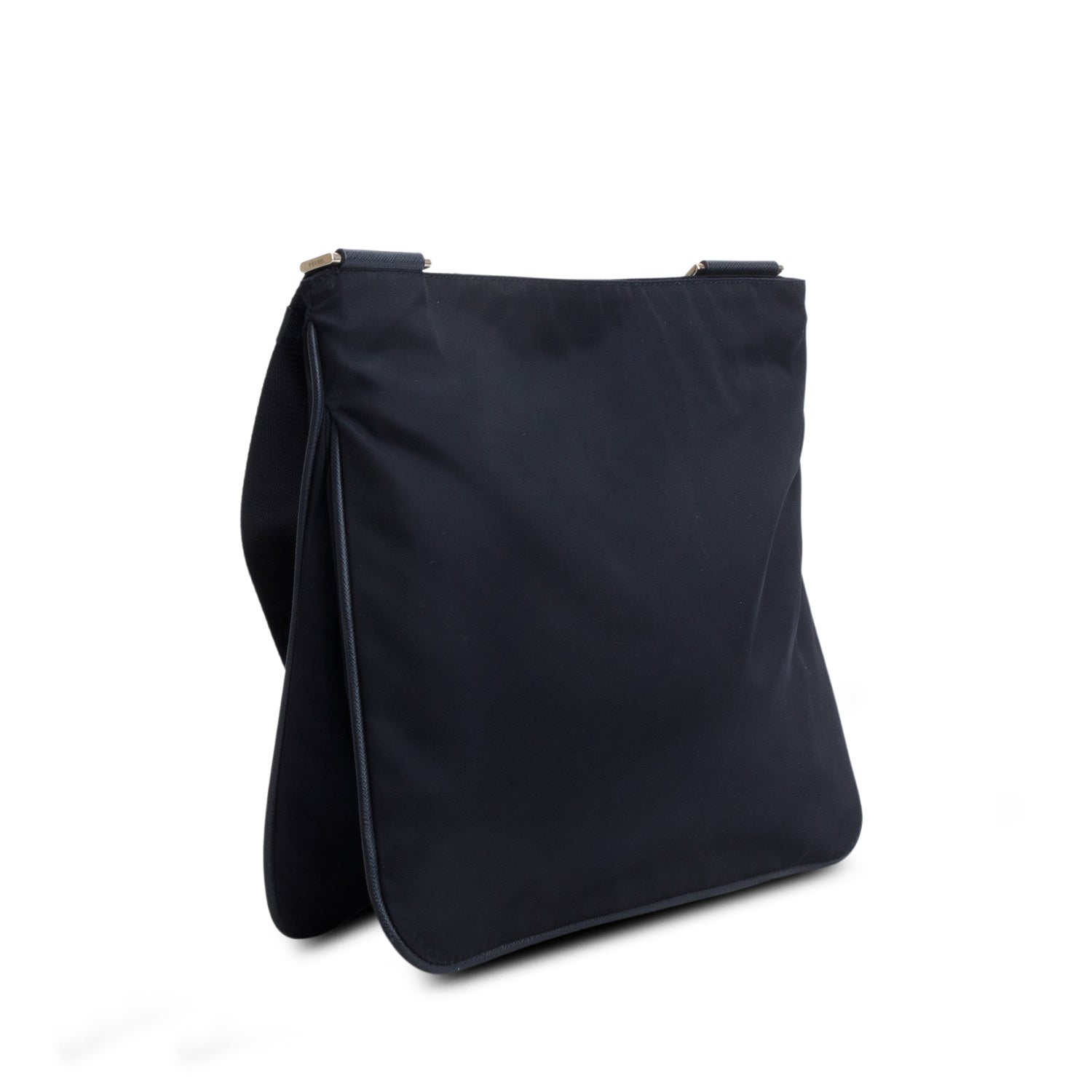Prada Navy Saffiano Leather-Trimmed Tessuto Nylon Messenger Bag