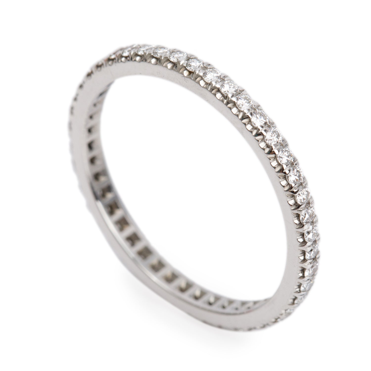 Tiffany & Co. Soleste Platinum Eternity Diamond 2 MM Wedding Band Ring, Size 7.25 w/ Box