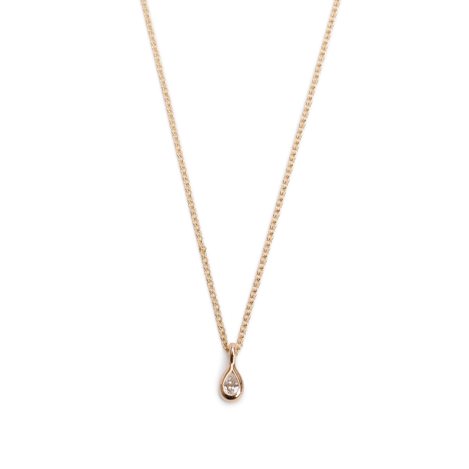 Tiffany & Co. Elsa Peretti 18k Rose Gold 0.07 ct. Pear-Shaped Diamonds By The Yard Pendant Necklace w/ Box