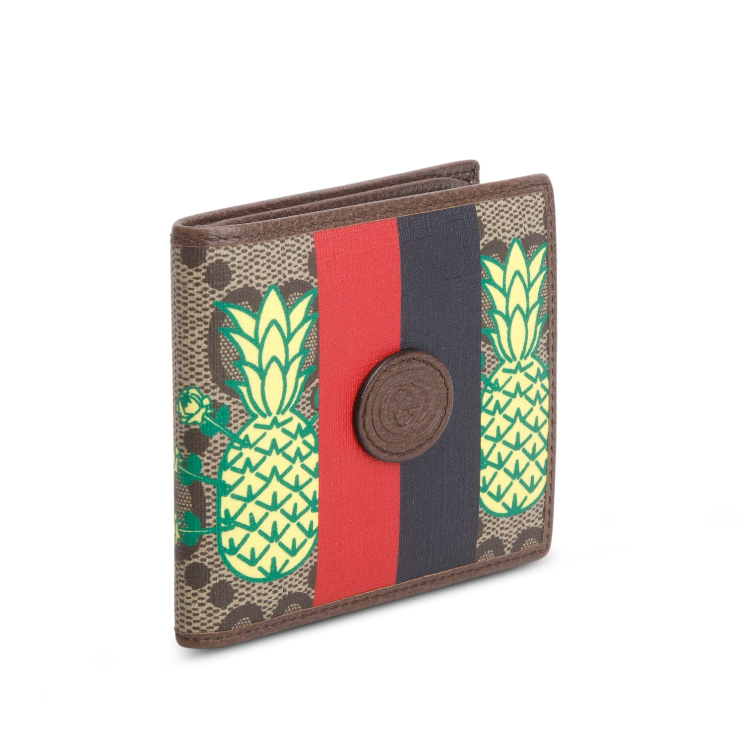Gucci Multicolor Jumbo GG Supreme Monogram Calfskin Pineapple What's Inside Retro Interlocking G Wallet w/ Box
