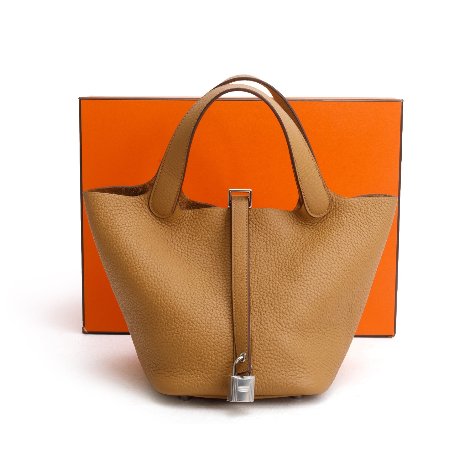 Hermes 2025 Biscuit Taurillon Clemence Picotin Lock 18 w/ Box