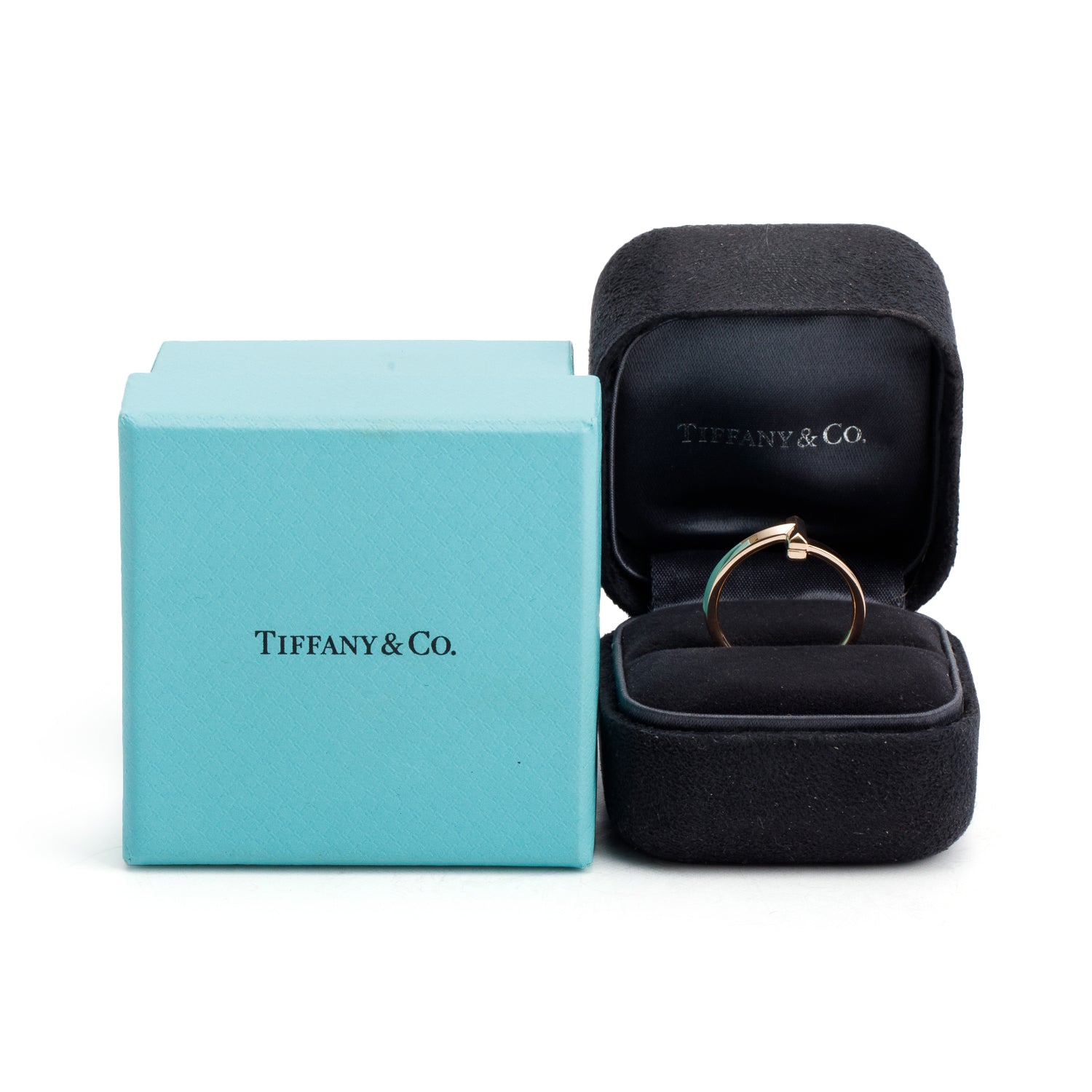 Tiffany & Co. 18k Rose Gold T1 Ring, Size 7 w/ Box