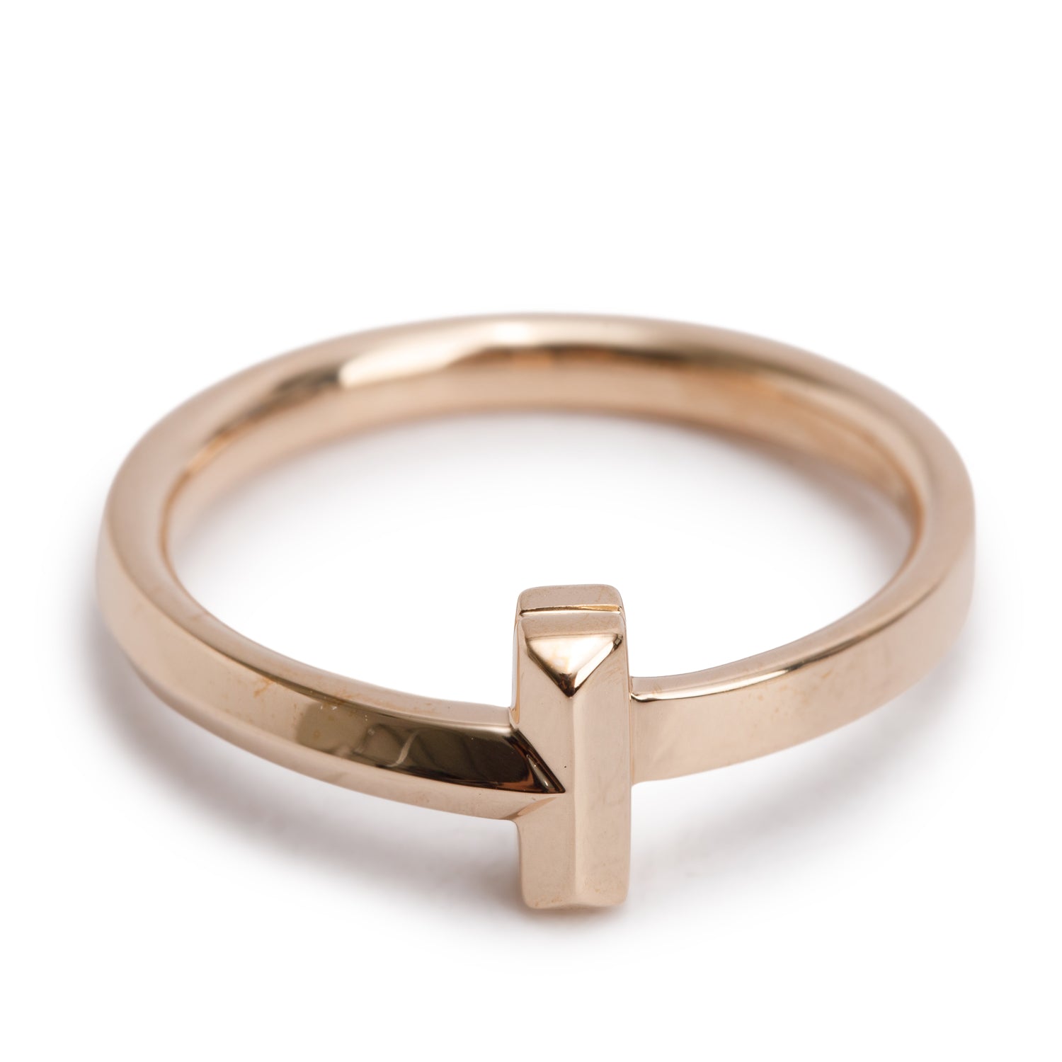 Tiffany & Co. 18k Rose Gold T1 Ring, Size 7 w/ Box